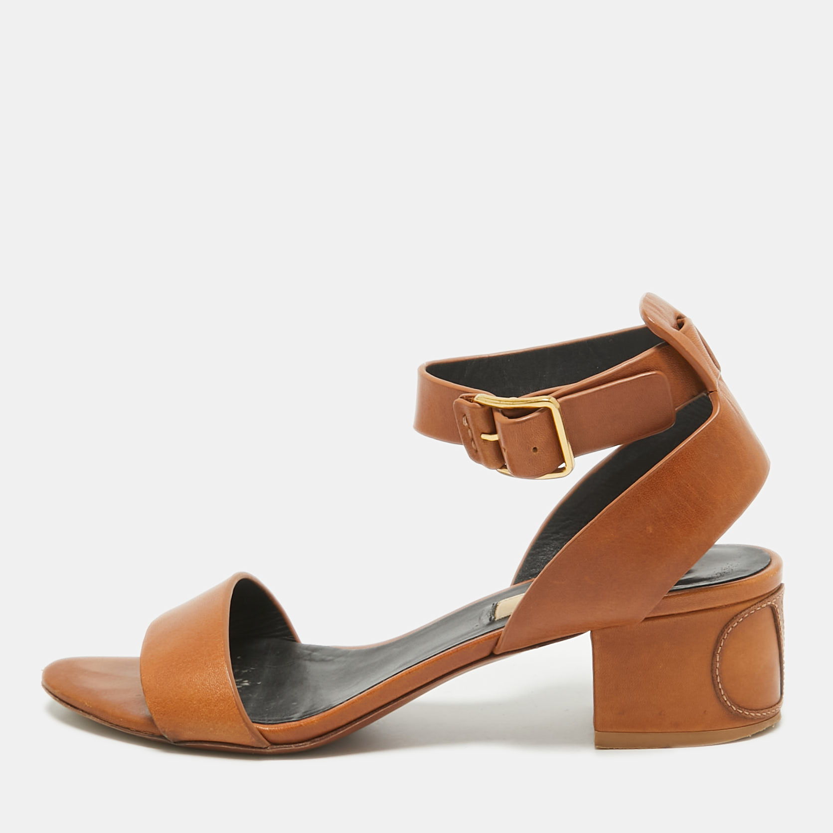 

Valentino Tan Leather Ankle Strap Sandals Size