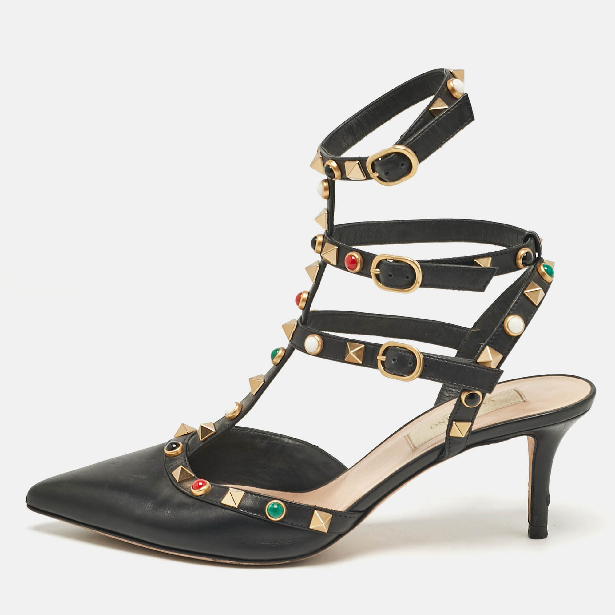 

Valentino Black Leather Rockstud Pumps Size