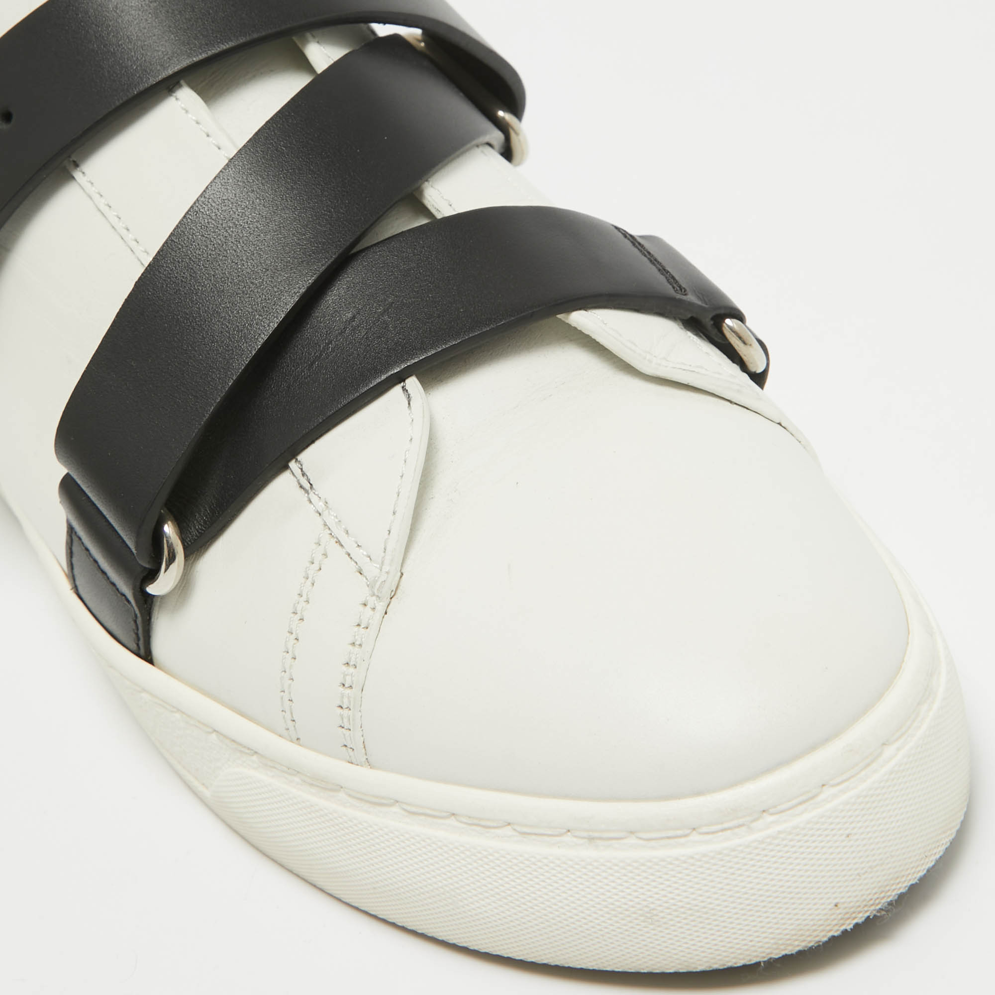 Valentino White Leather Rockstud Low Top Sneakers Size 38.5 
