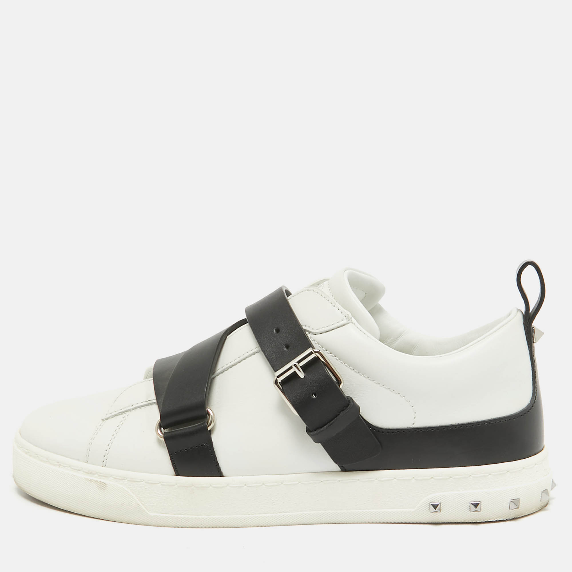 

Valentino White Leather Rockstud Low Top Sneakers Size
