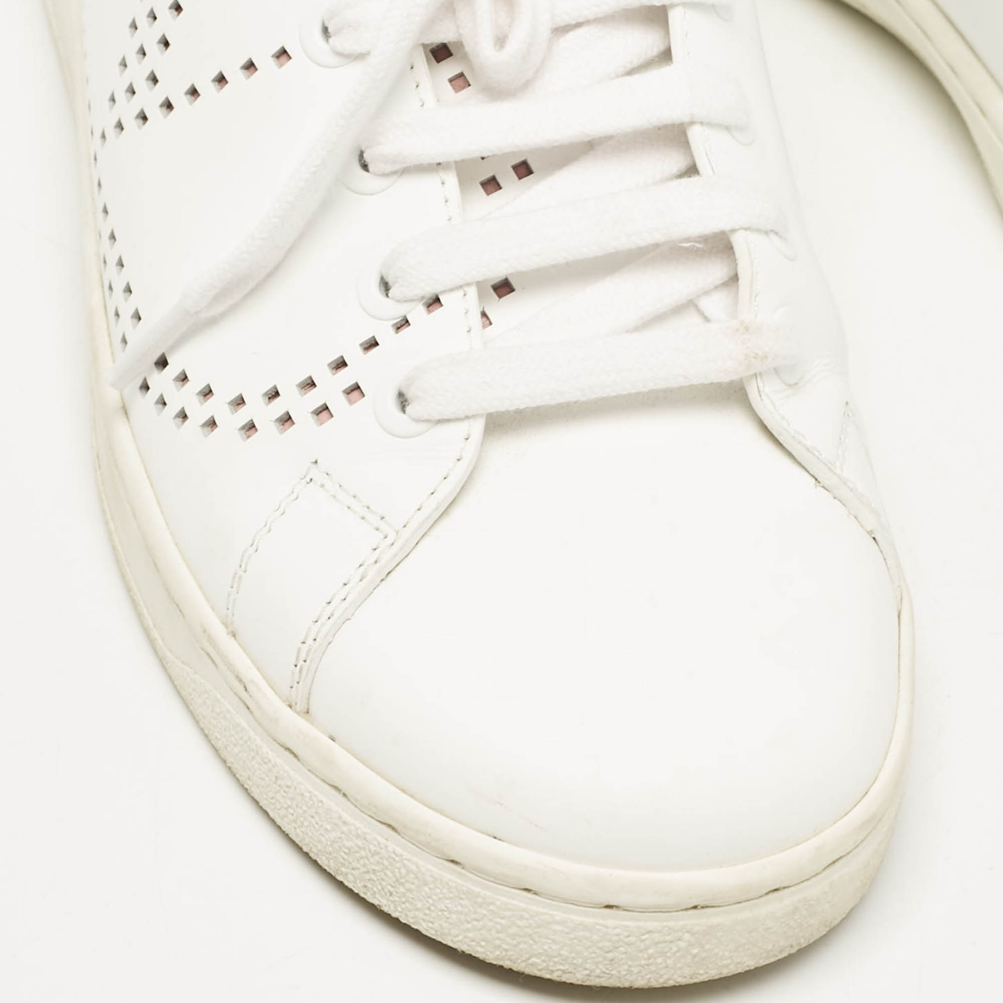 Valentino White/Pink Leather Backnet Sneakers Size 36 