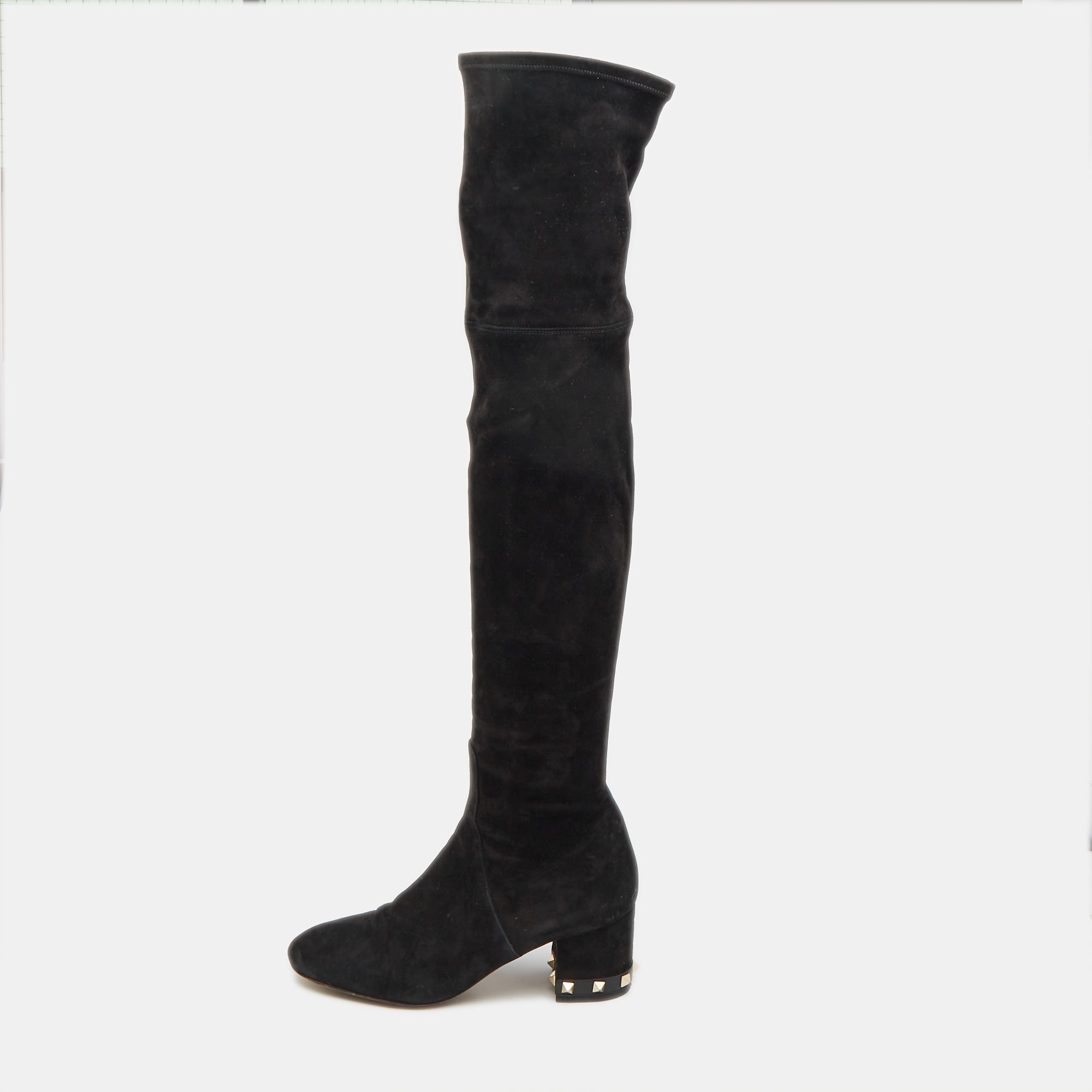 

Valentino Black Suede Knee Length Boots Size