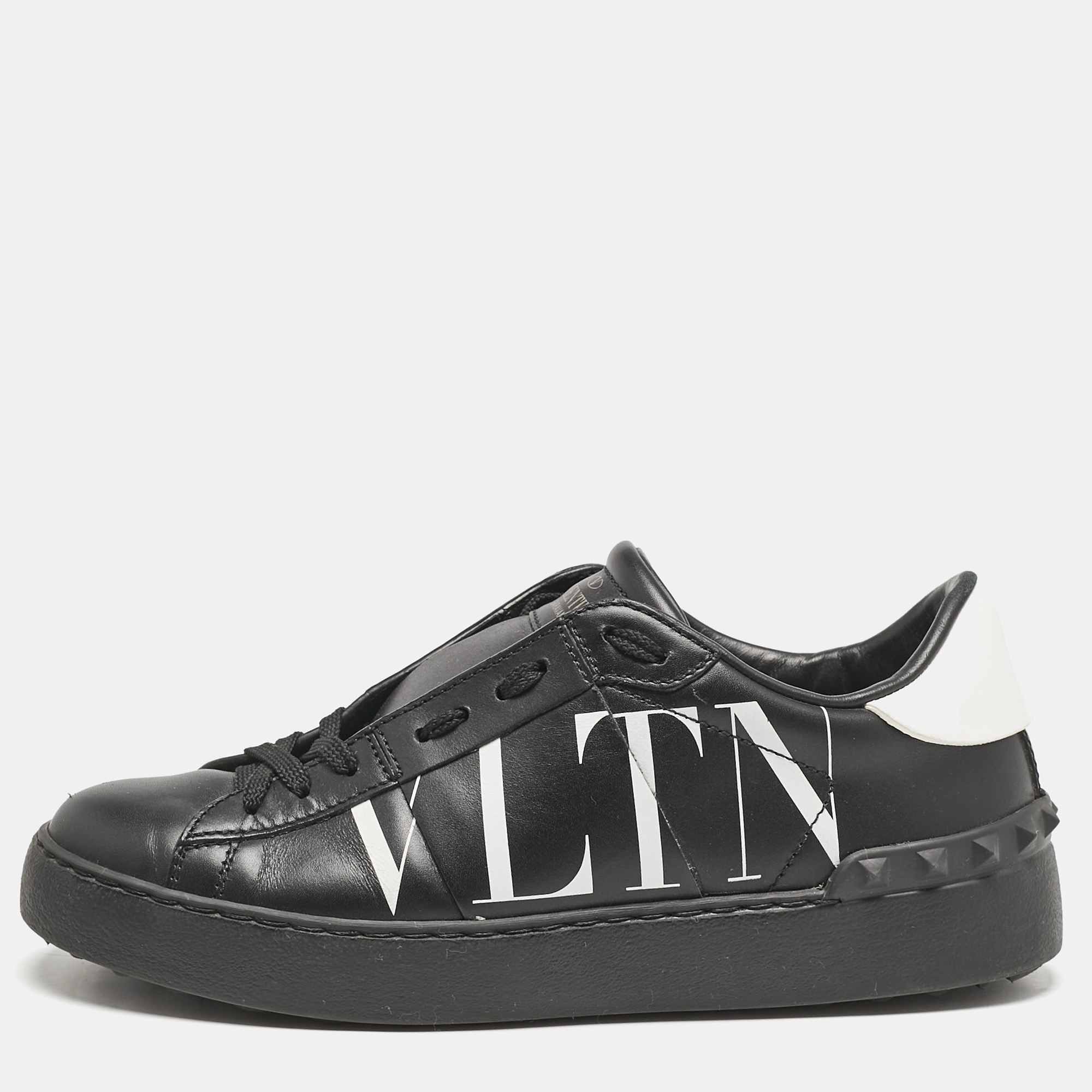 

Valentino Black/White Leather VLTN Low Top Sneakers Size
