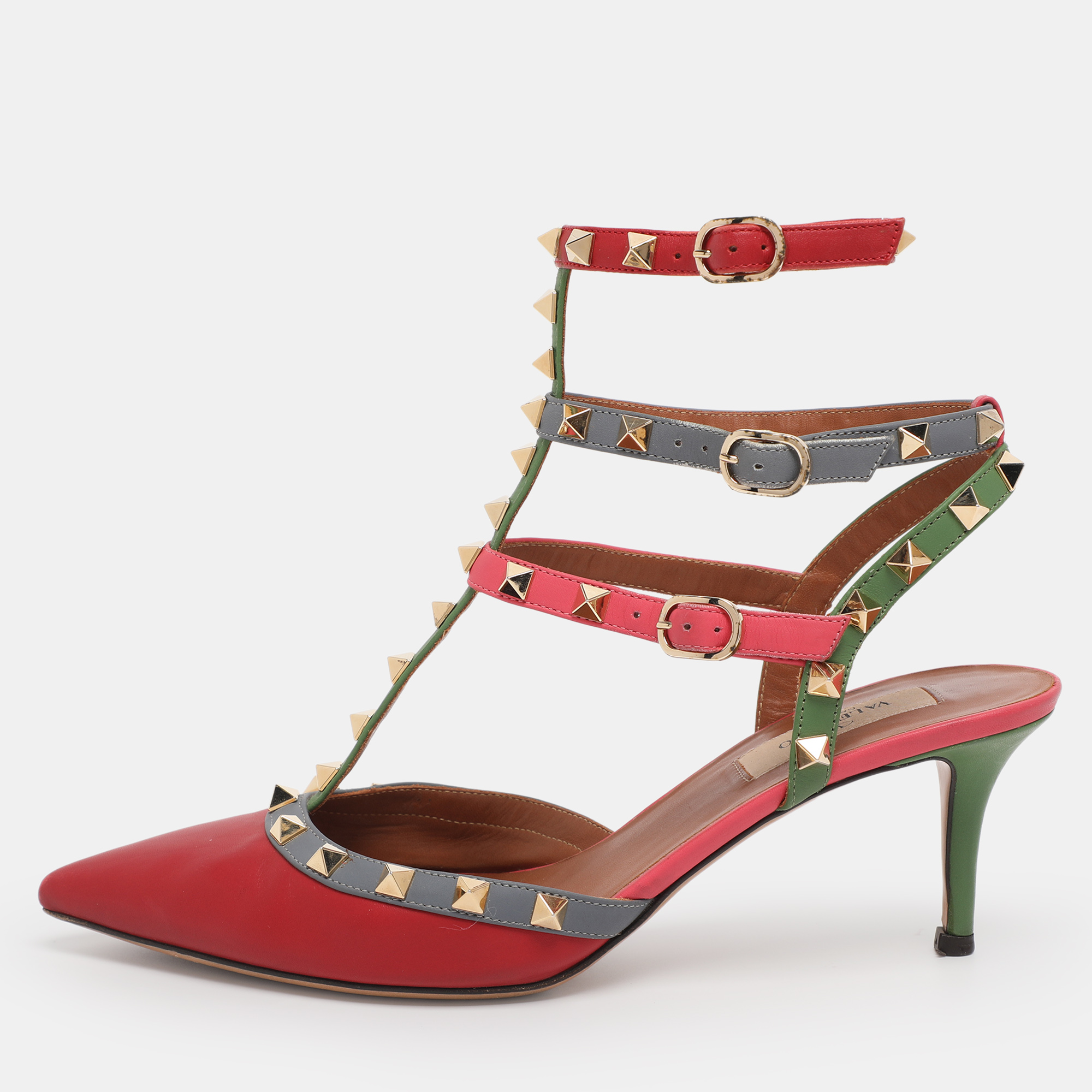 

Valentino Multicolor Leather Rockstud Pumps Size 39
