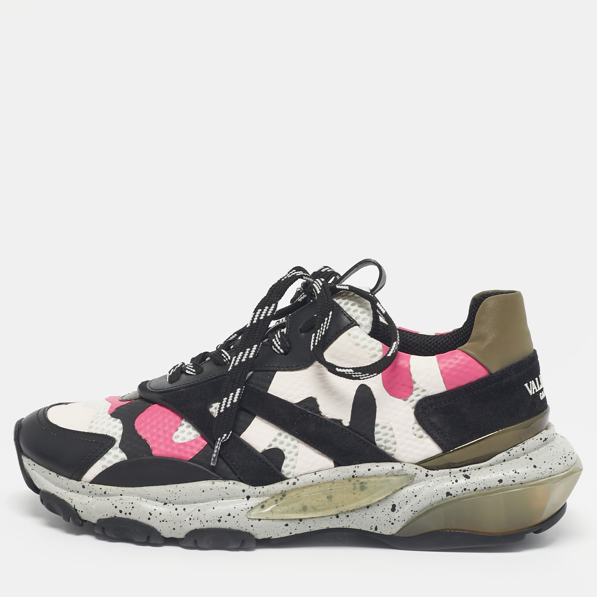

Valentino Multicolor Suede And Fabric Camouflage Lace Up Sneakers Size
