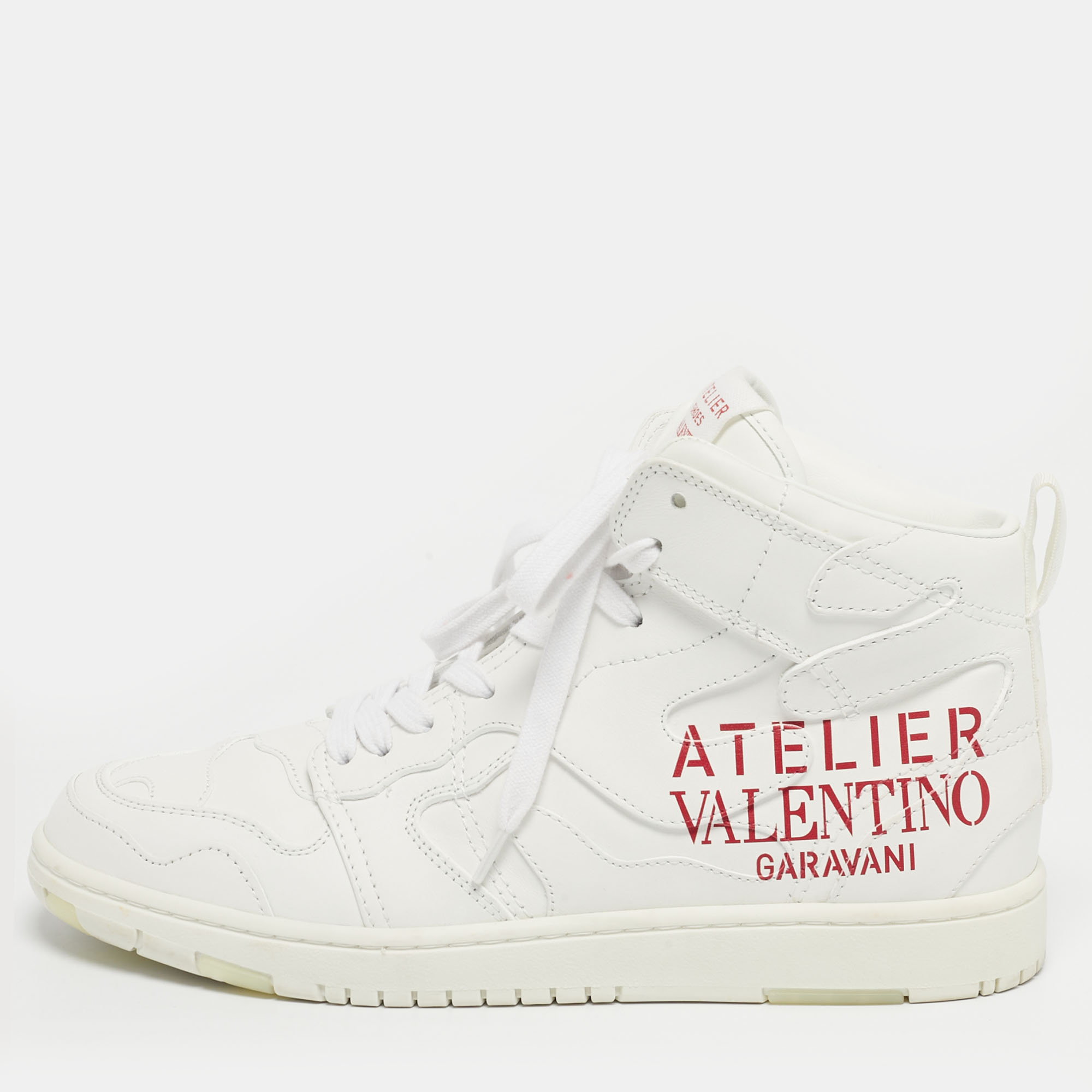 

Valentino White Leather Atelier High Top Sneakers Size