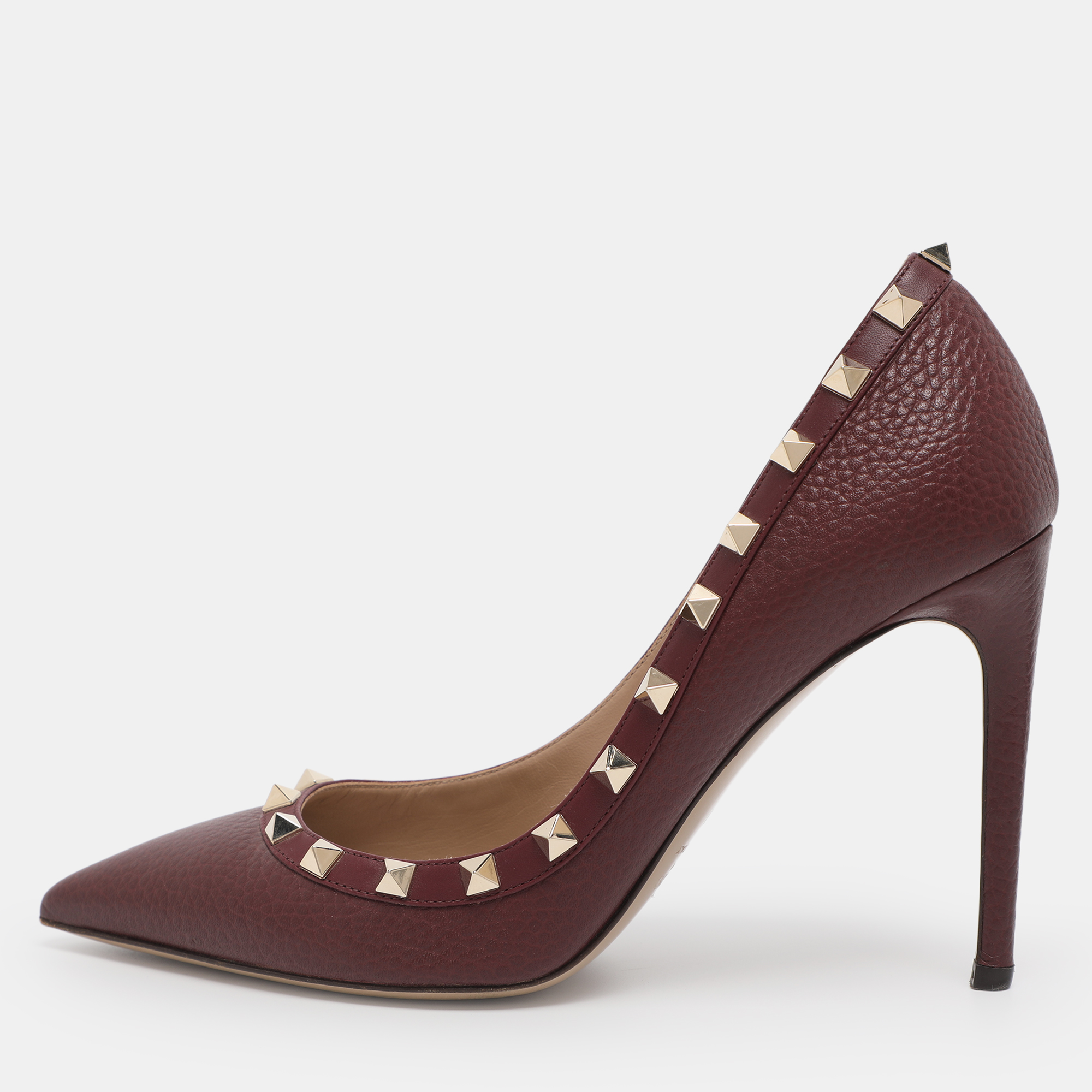 

Valentino Burgundy Leather Rockstud Pumps Size 38