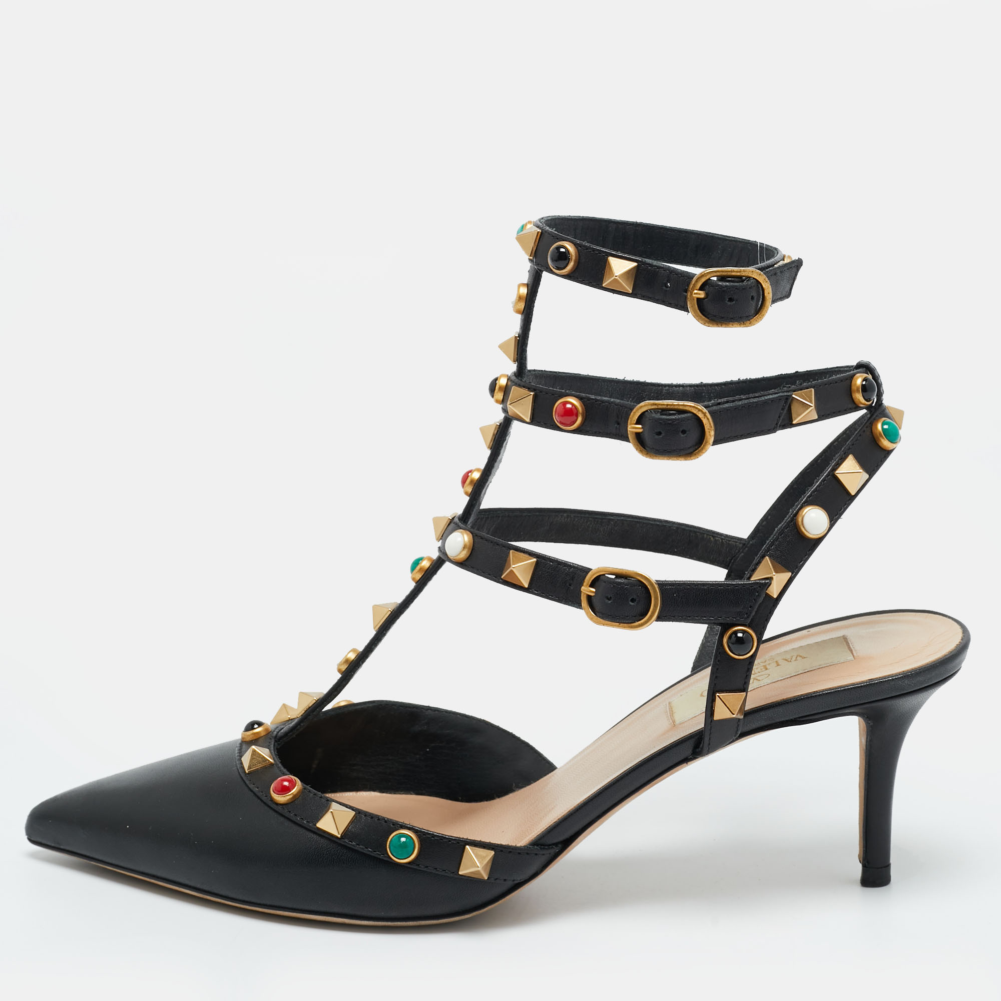 

Valentino Rockstud Size  Black Leather Pumps