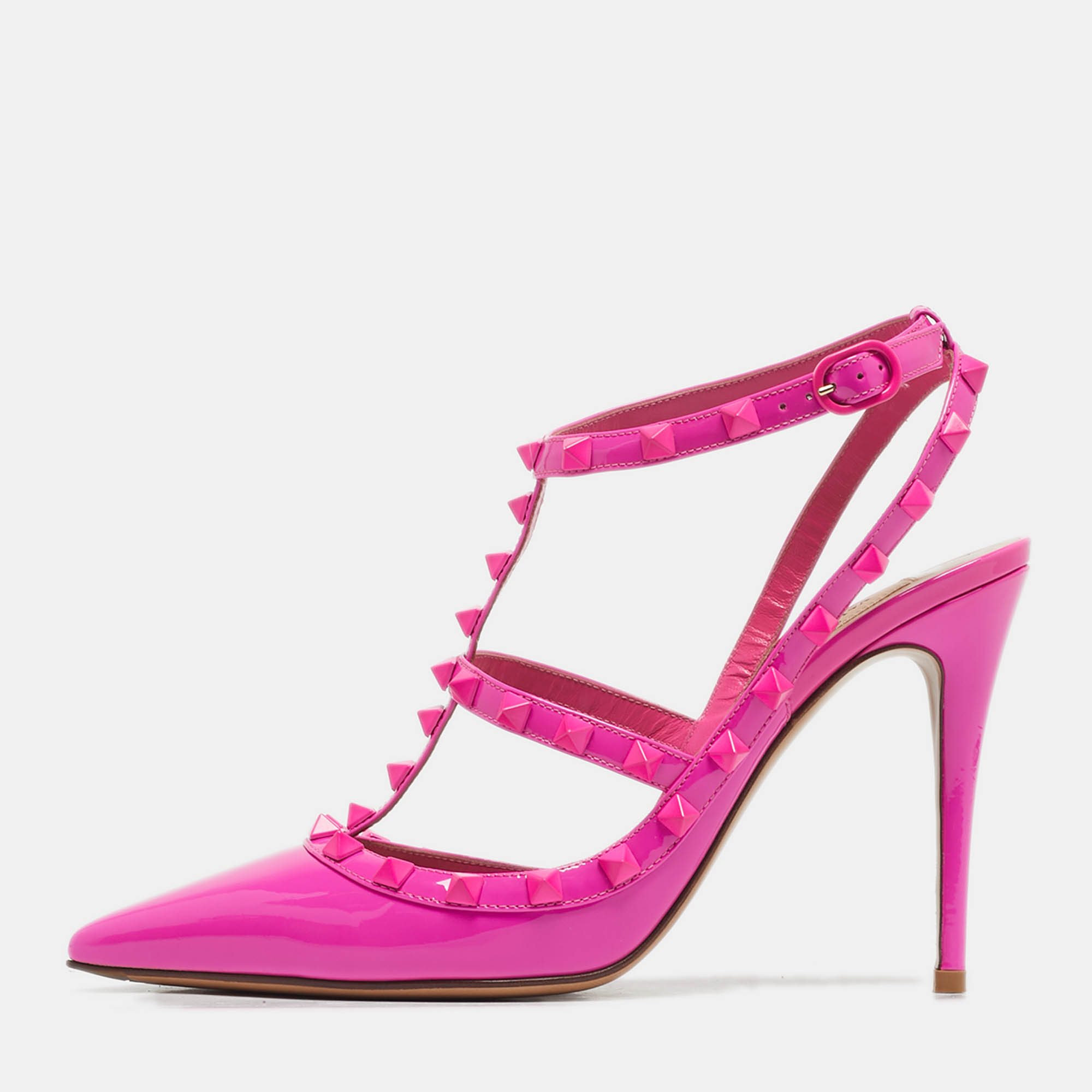 

Valentino Rockstud Size  Pink Leather and Patent Leather Pumps