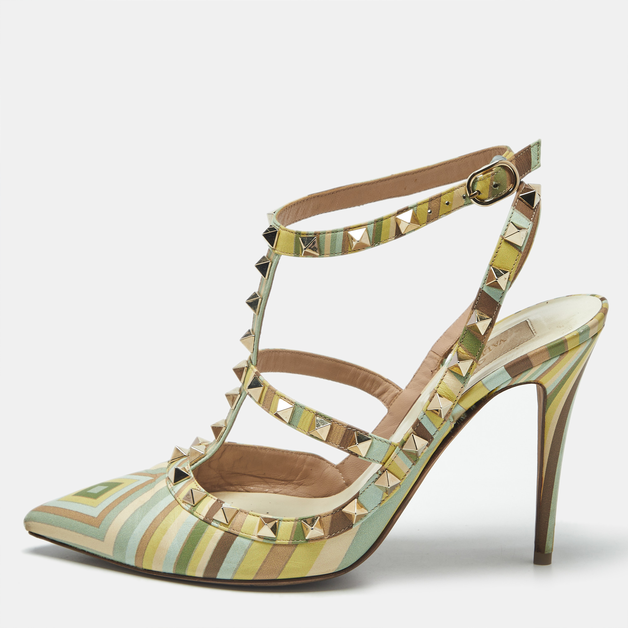 

Valentino Rockstud Size  Multicolor Leather Pumps