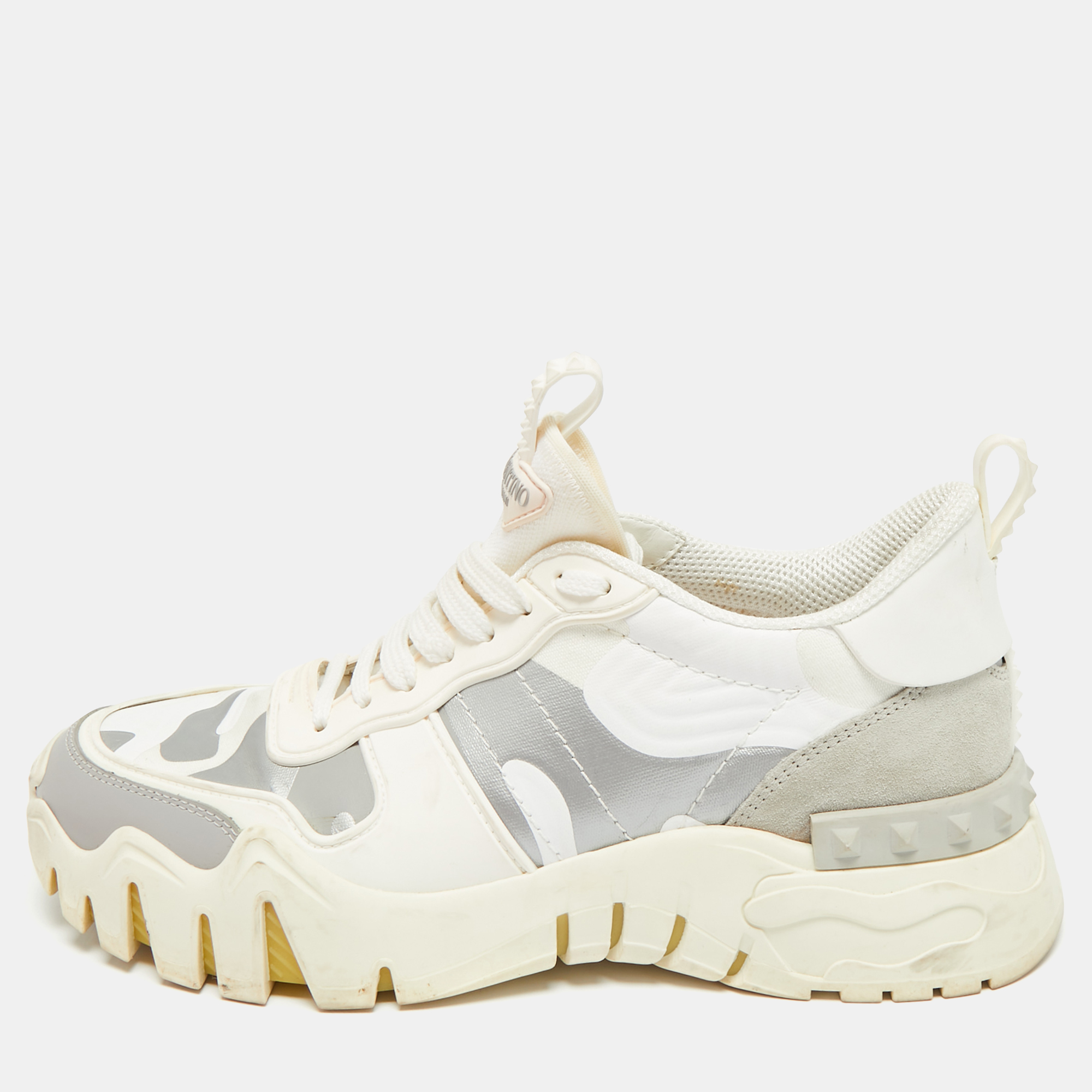 

Valentino Rockrunner Size  Multicolor Camouflage Canvas and Suede Low Top Sneakers
