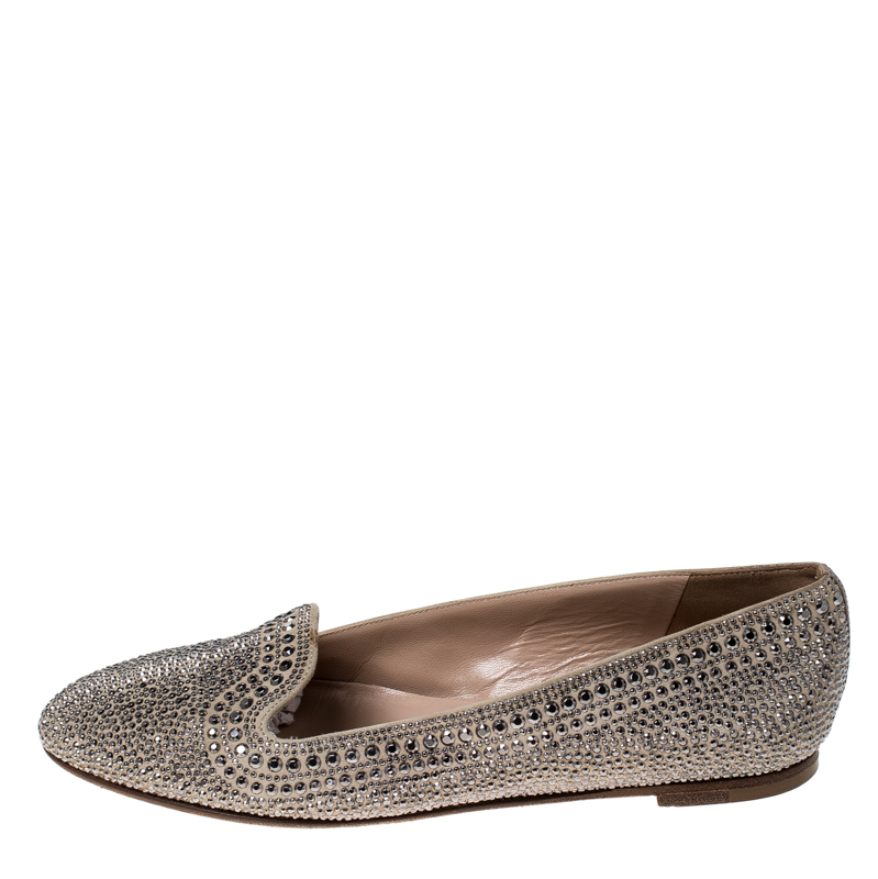 

Valentino Beige Suede Studded Belgian Ballet Flats Size