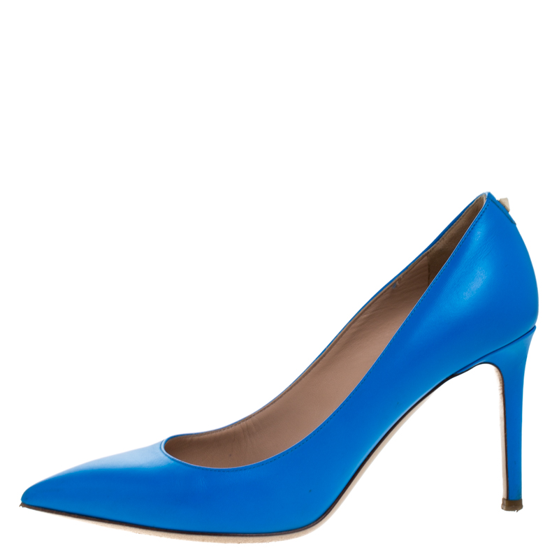 

Valentino Blue Leather Rockstud Pointed Toe Pumps Size