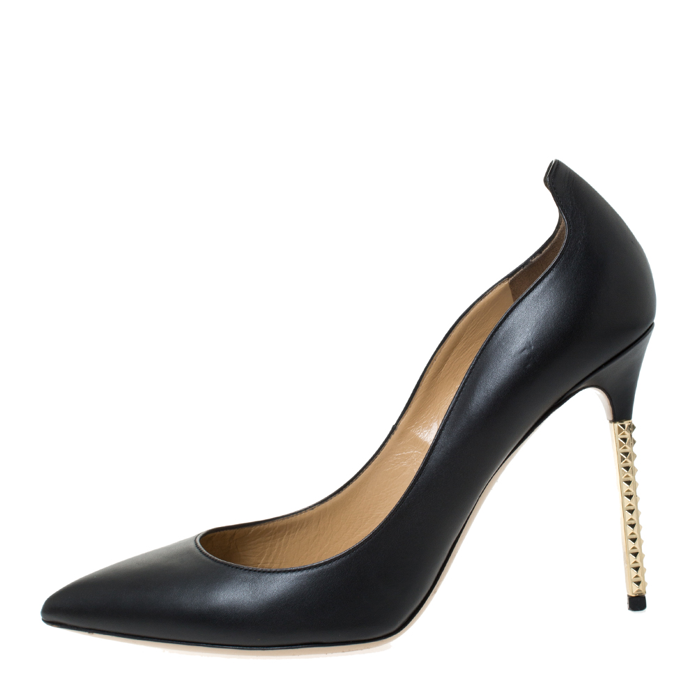 

Valentino Black Leather Pointed Toe Pumps Size