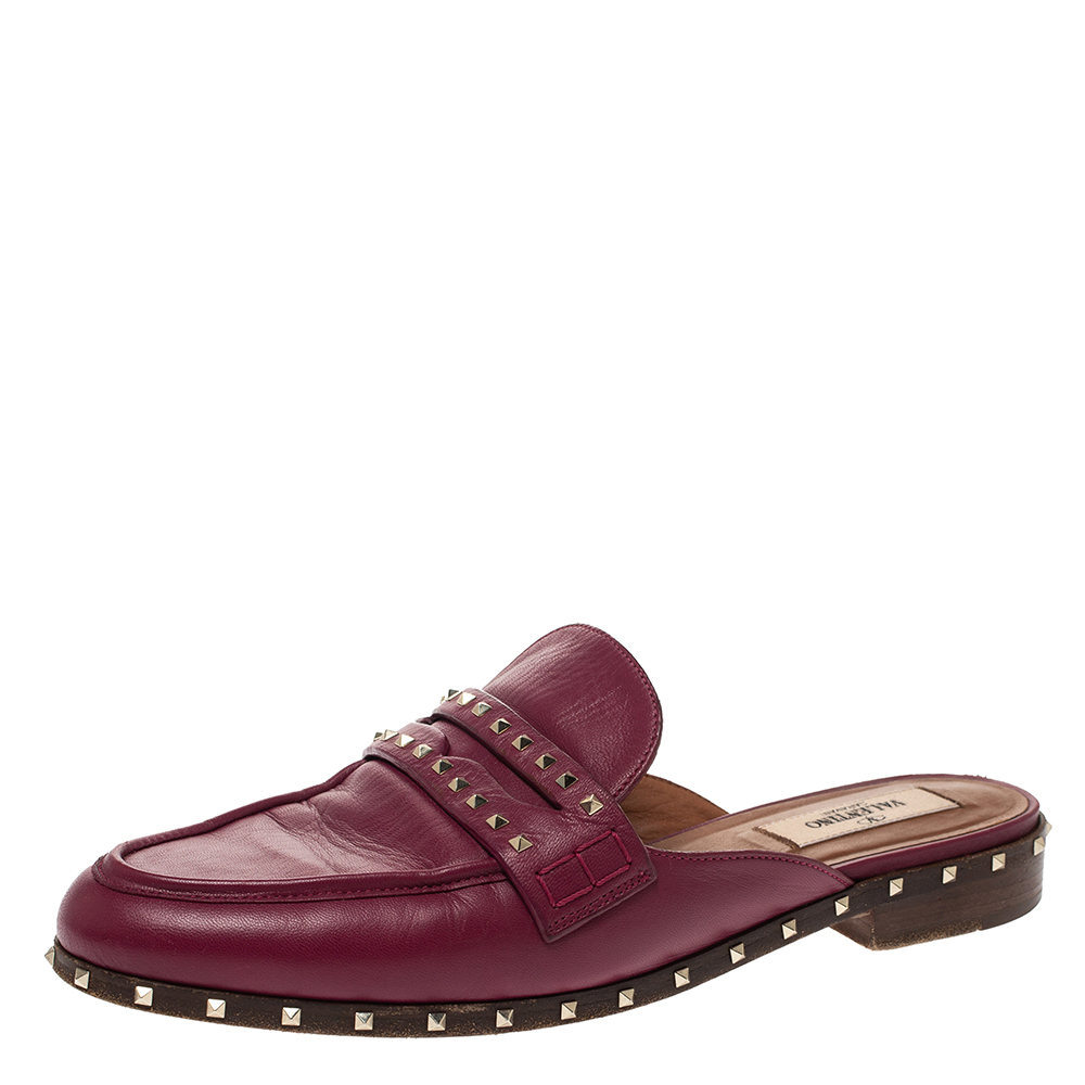 burgundy mules