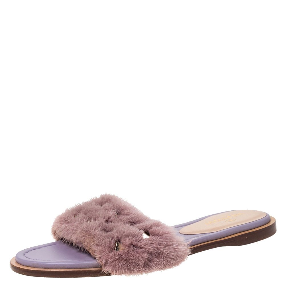 valentino fur sandals