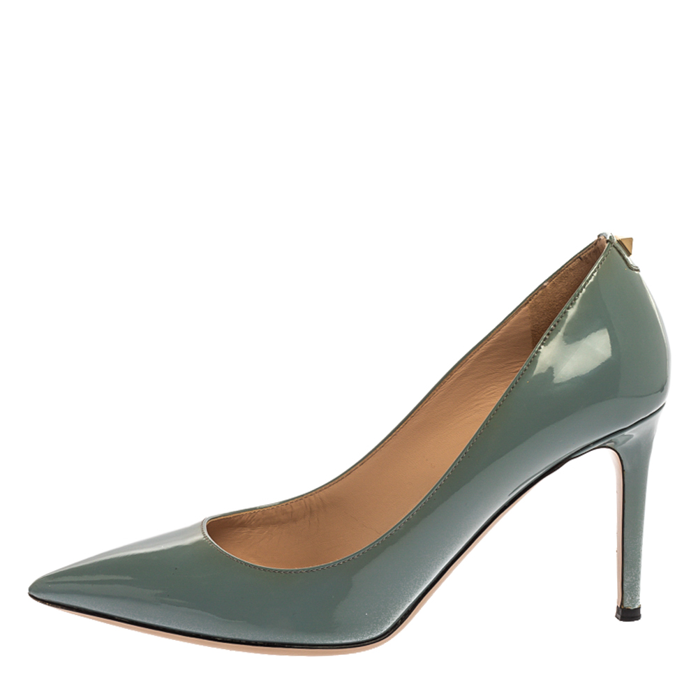 

Valentino Tale Blue Patent Leather Pointed Toe Pumps Size