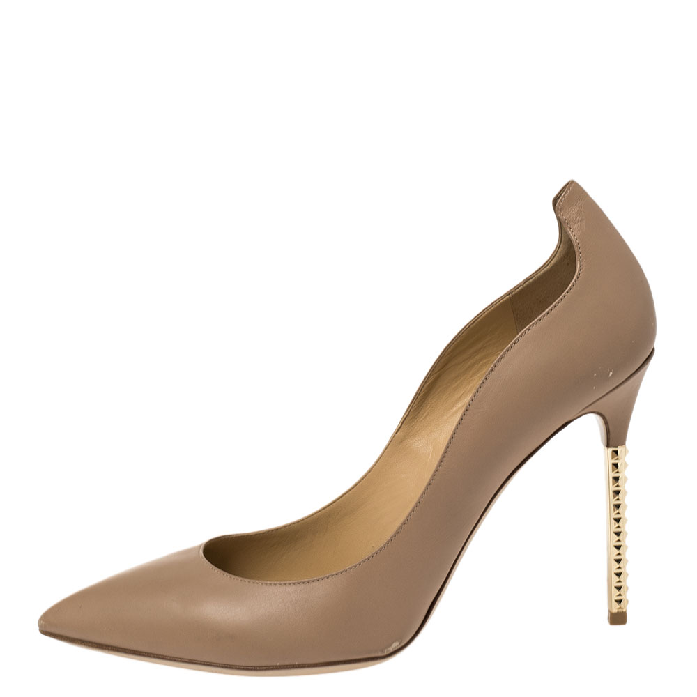 

Valentino Brown Leather Noisette Pointed Toe Pumps Size
