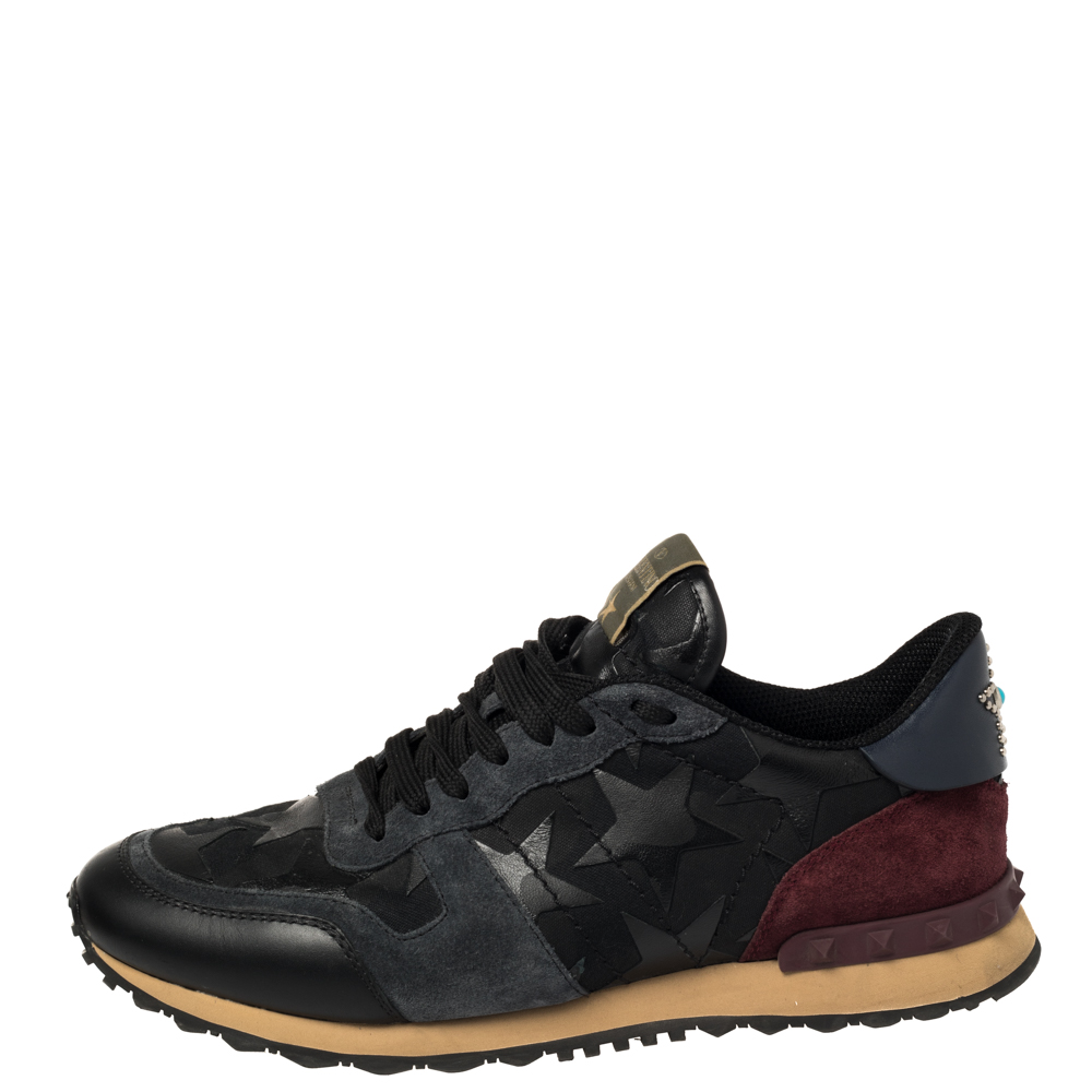 

Valentino Multicolor Suede and Leather Star Rockrunner Sneakers Size