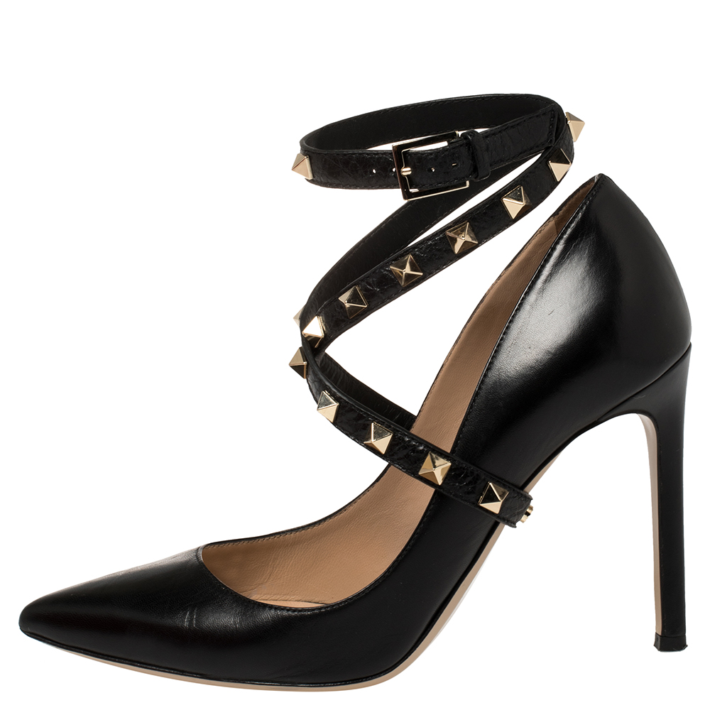 

Valentino Black Leather Rockstud Pumps Size