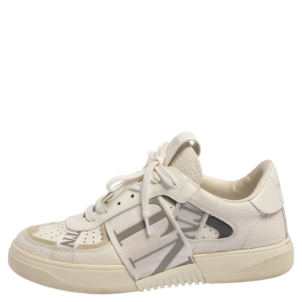 

Valentino White Leather VLTN Low Top Sneakers Size