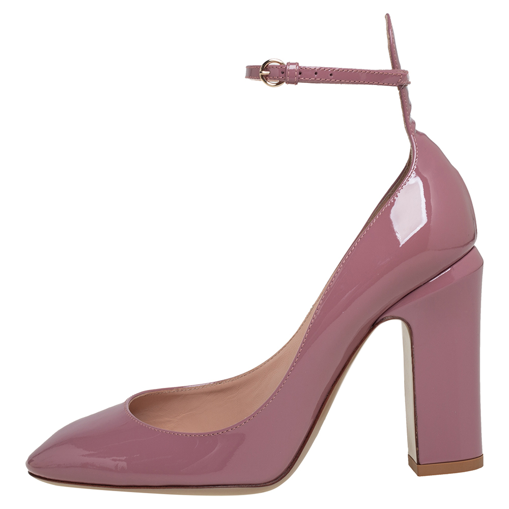 

Valentino Blush Pink Patent Leather Tango Ankle Strap Pumps Size