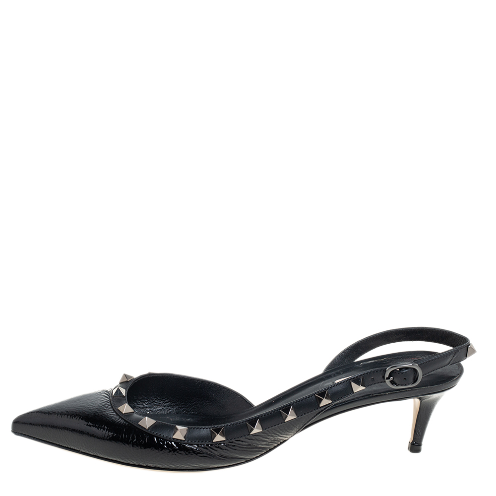

Valentino Black Patent And Leather Rockstud Pumps Size