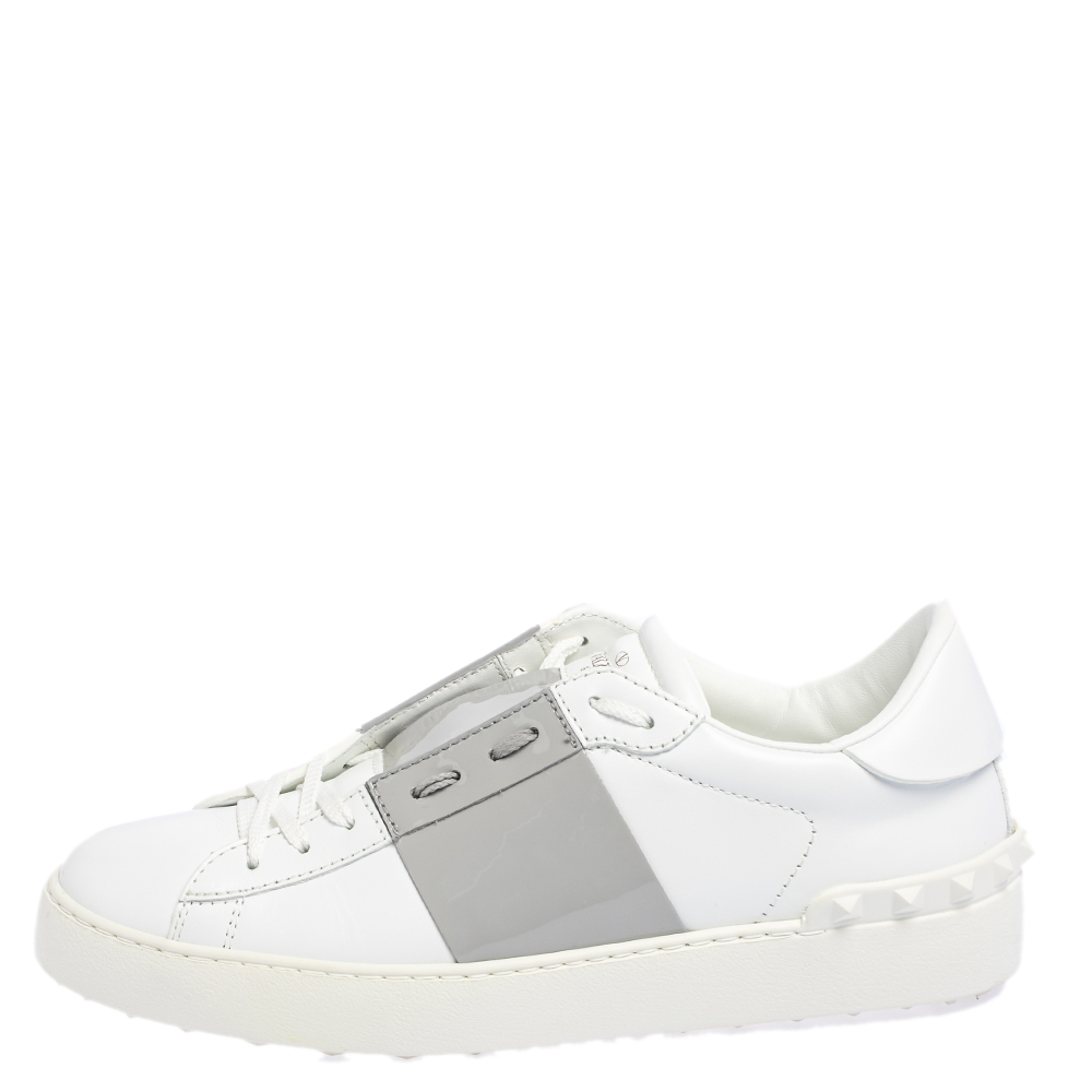

Valentino White Leather Open Sneakers Size