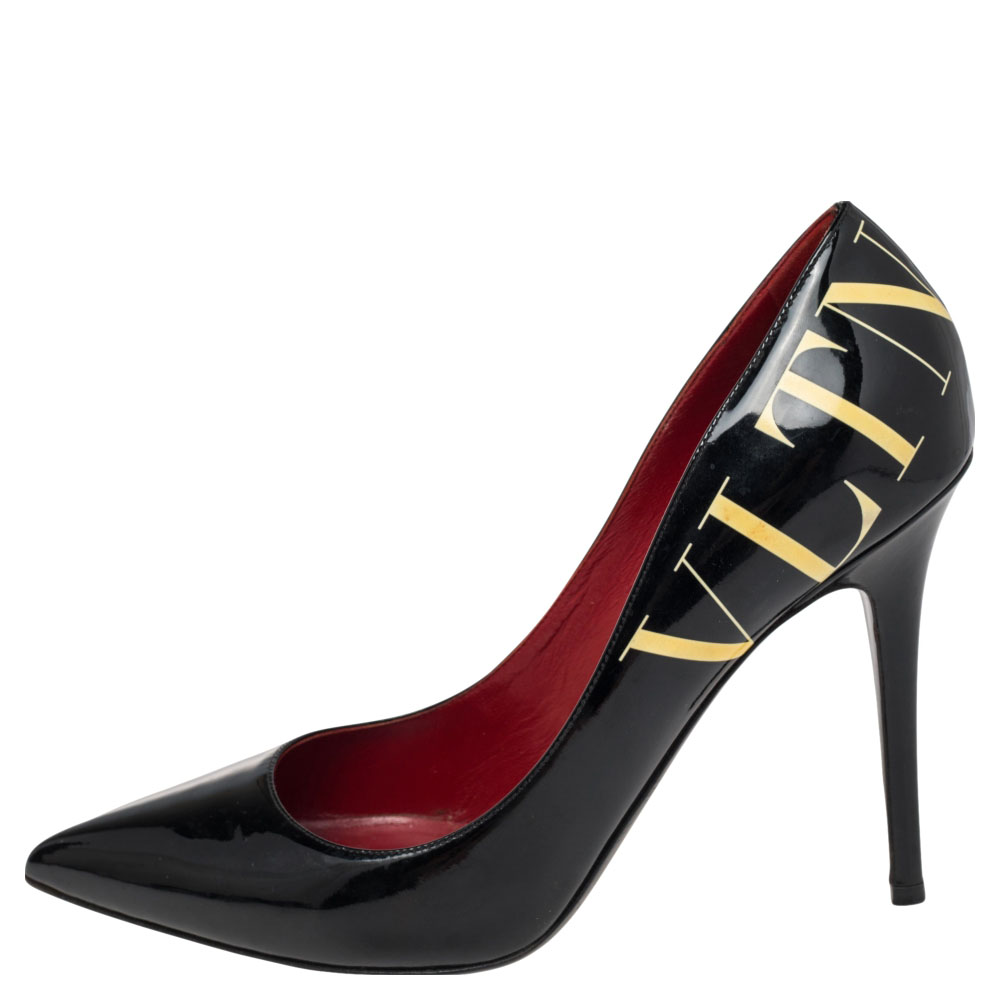 

Valentino Black Patent Leather Pointed Toe Pumps Size