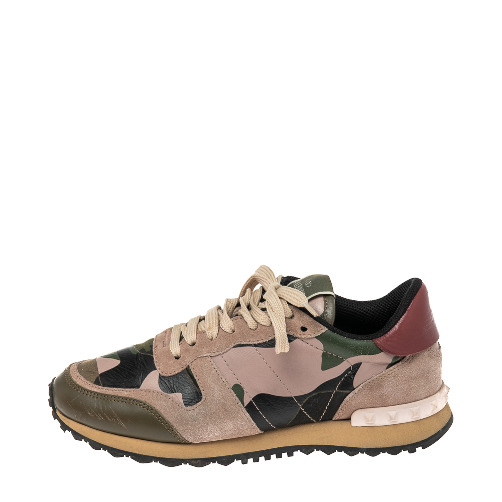 

Valentino Multicolor Suede And Leather Rockrunner Sneakers Size