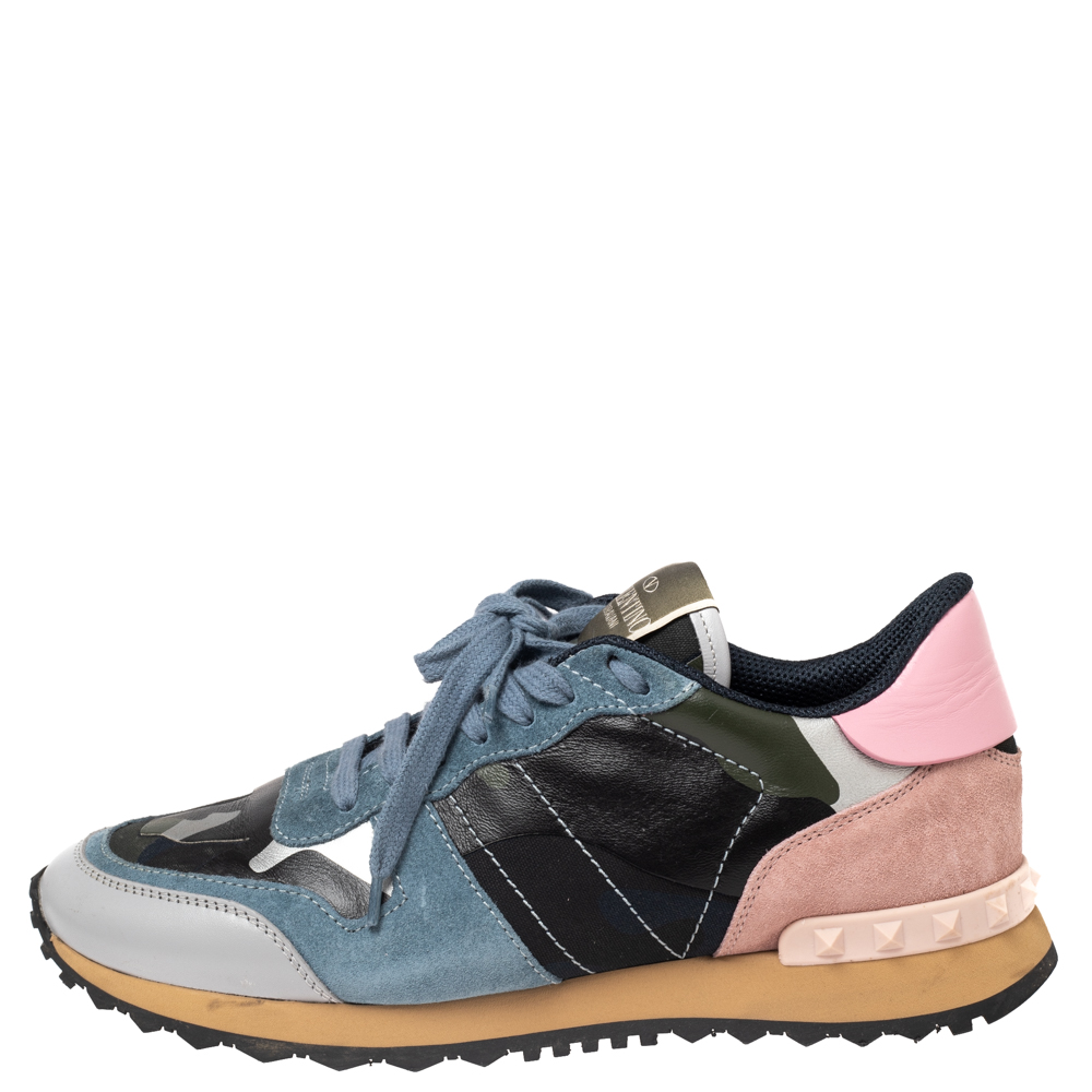 

Valentino Multicolor Suede and Leather Rockrunner Sneakers Size