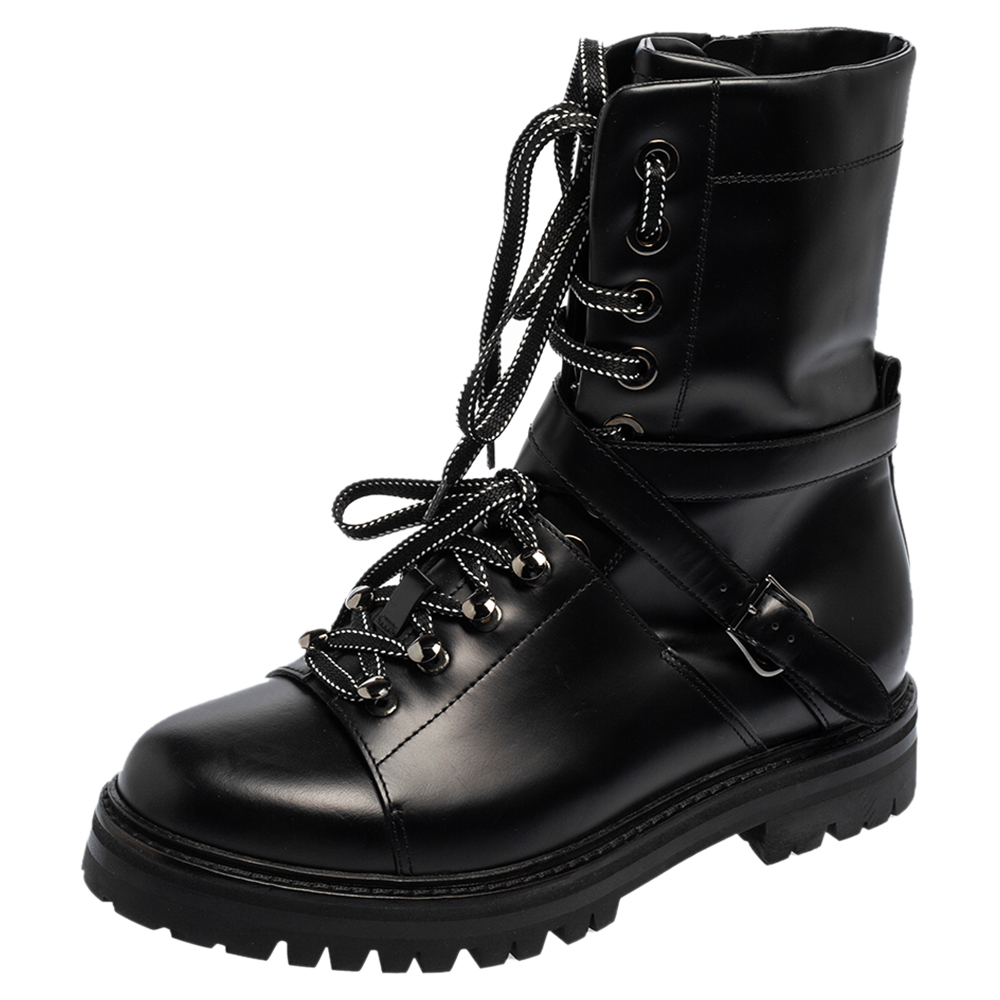 glossy combat boots