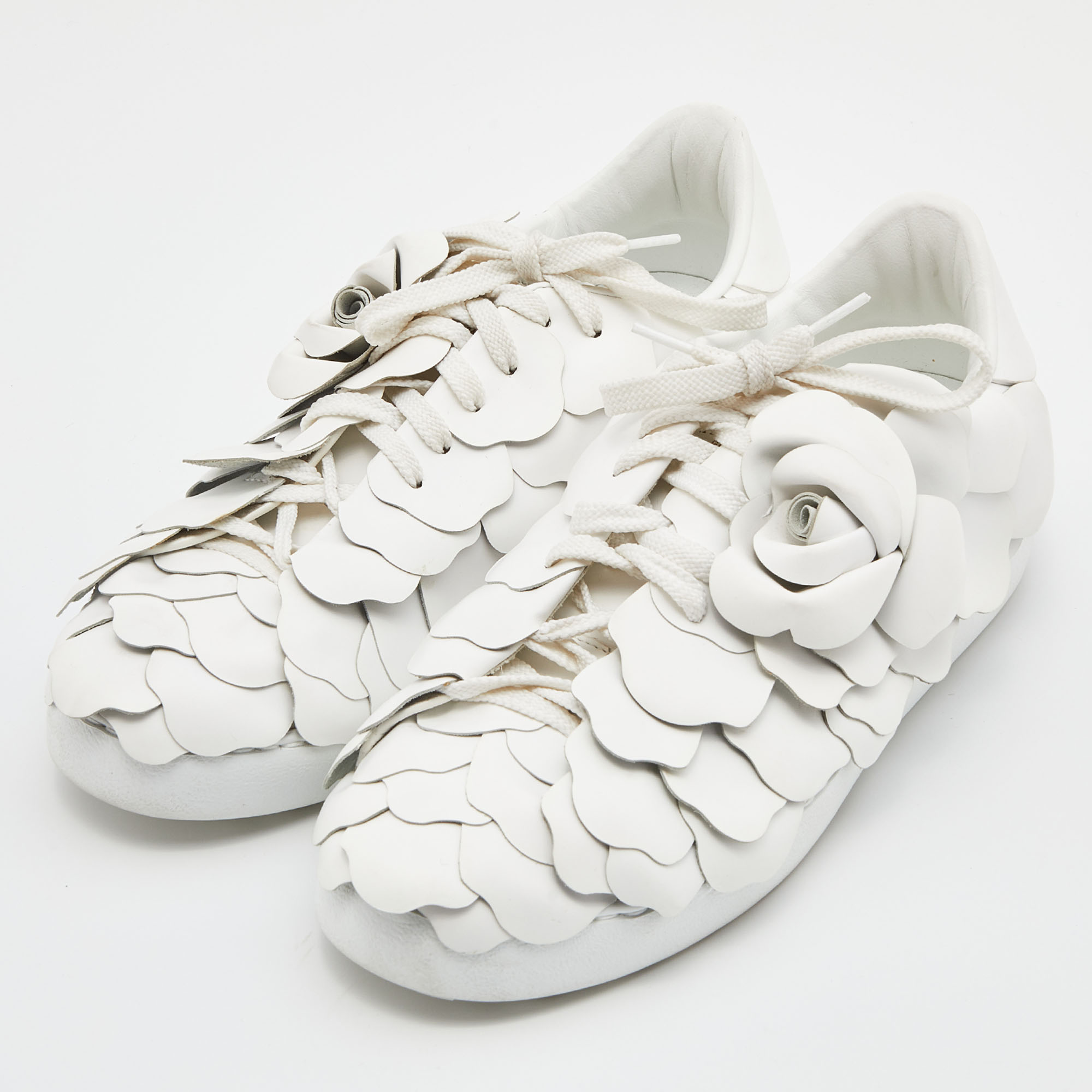

Valentino White Leather Atelier 03 Rose Edition Sneakers Size