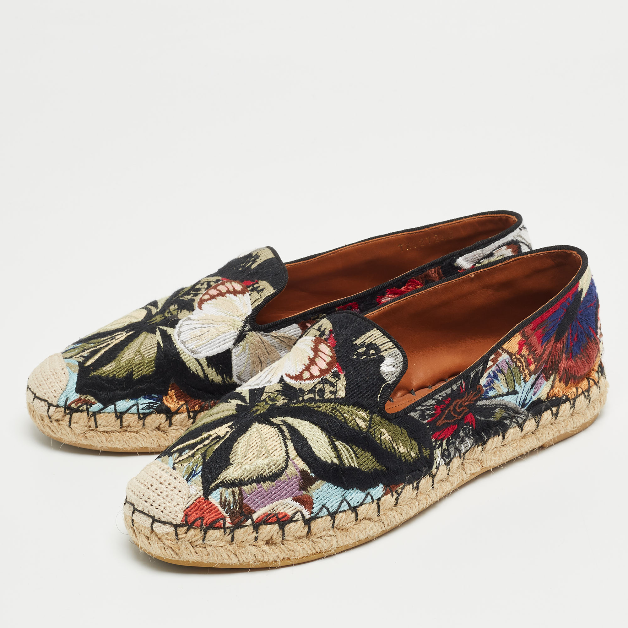 

Valentino Multicolor Fabric Espadrille Flats Size