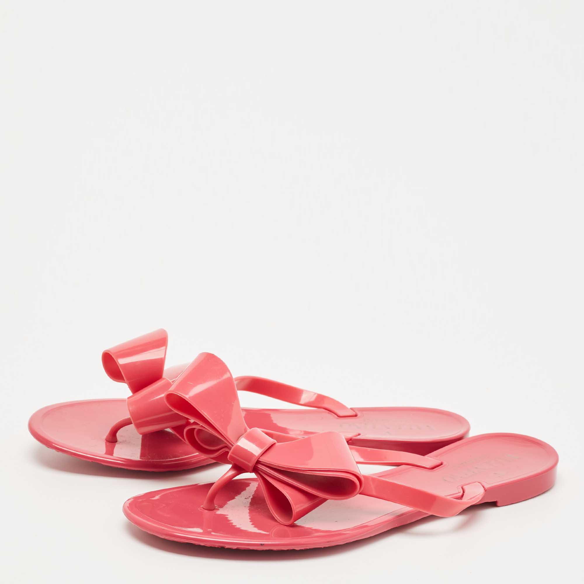 

Valentino Pink Jelly Bow Thong Flats Size