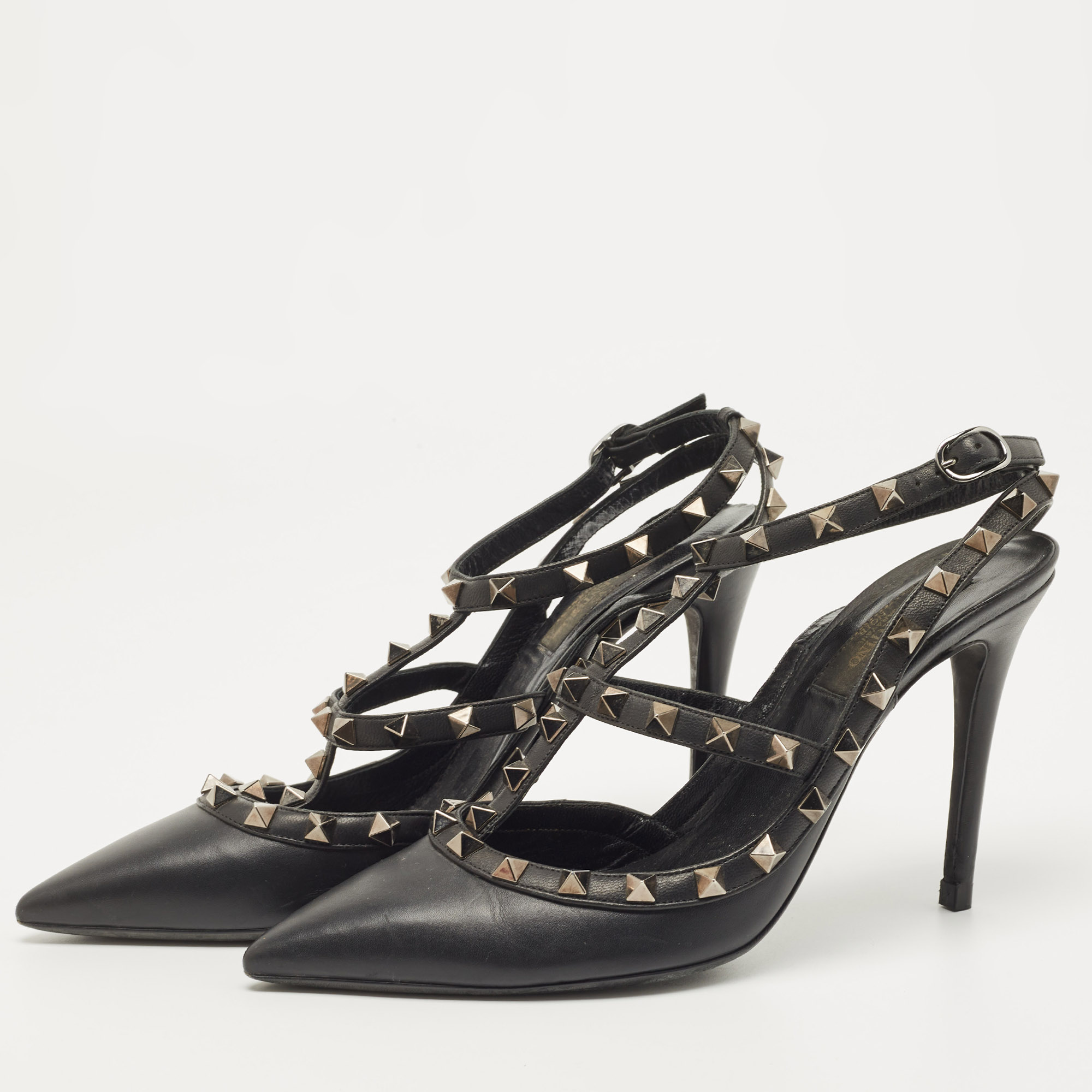 

Valentino Black Leather Rockstud Pumps Size