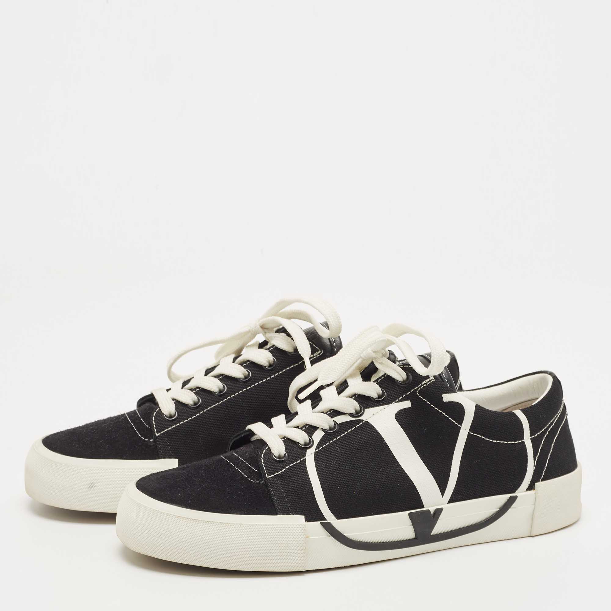

Valentino Black Canvas Low Top Sneakers Size