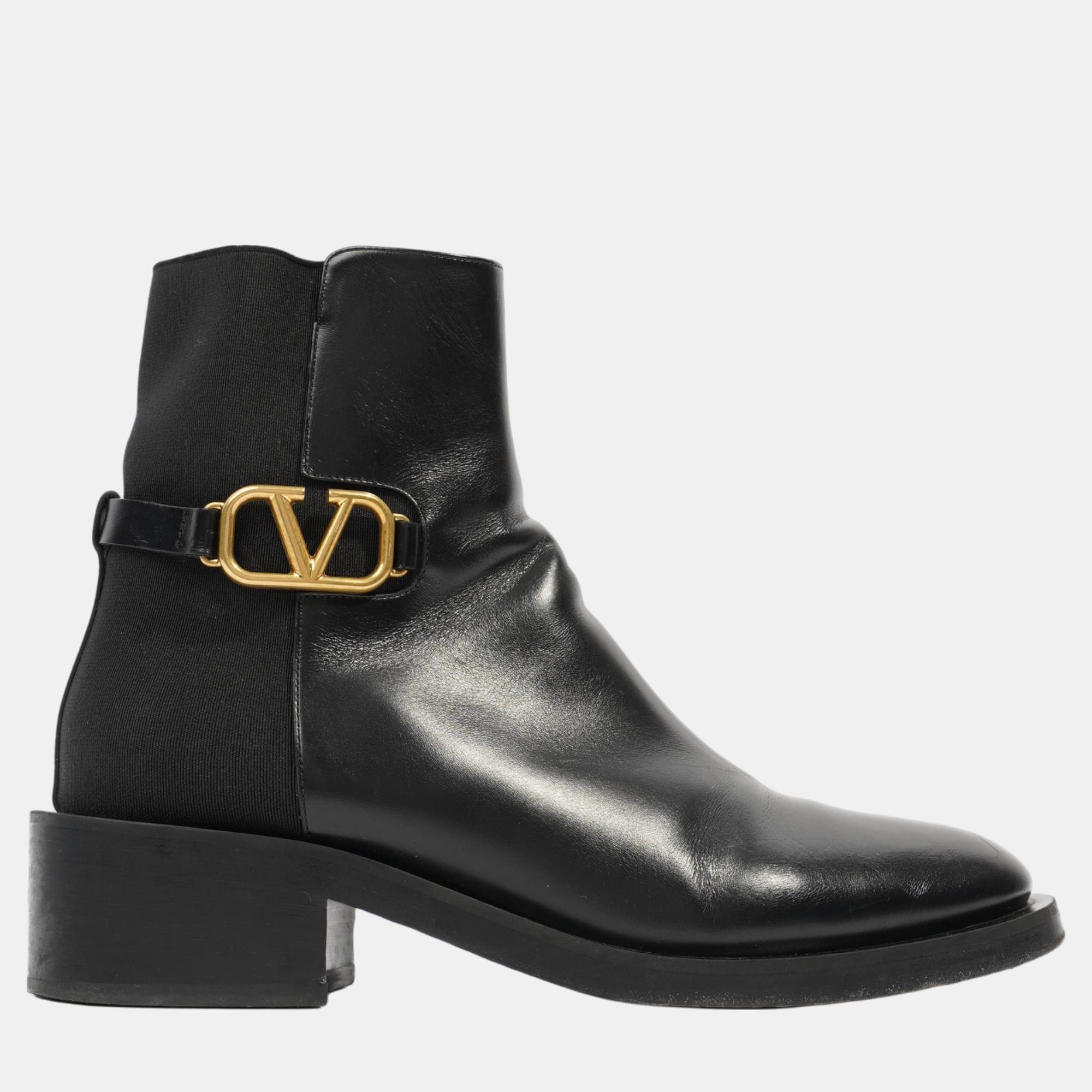 

Valentino VLogo Boots Black Leather EU  UK 6