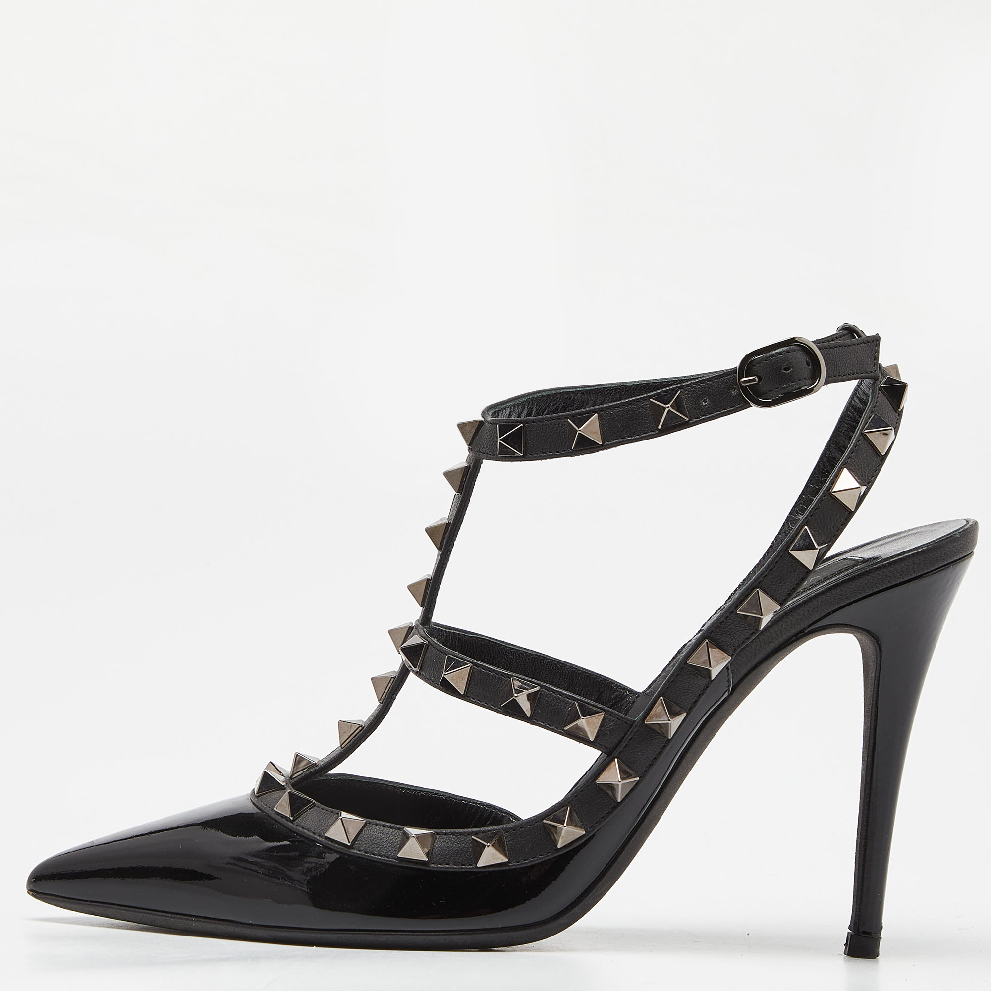 

Valentino Black Patent Leather and Leather Rockstud Pumps Size