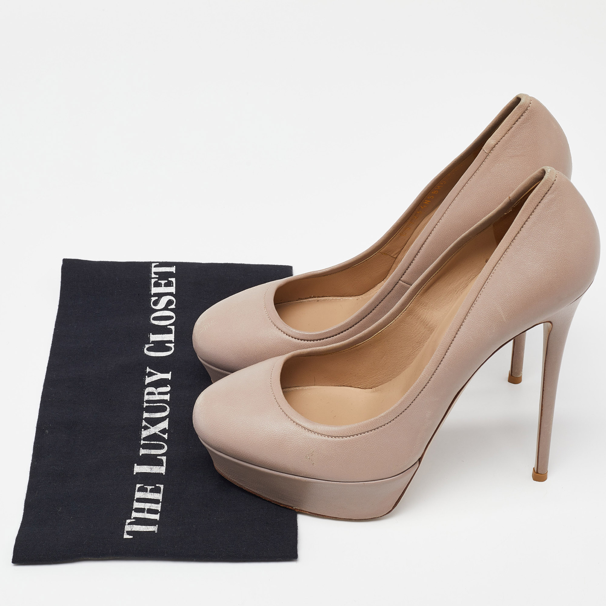 Valentino Pink Leather Platform Round Toe Pumps Size 40 