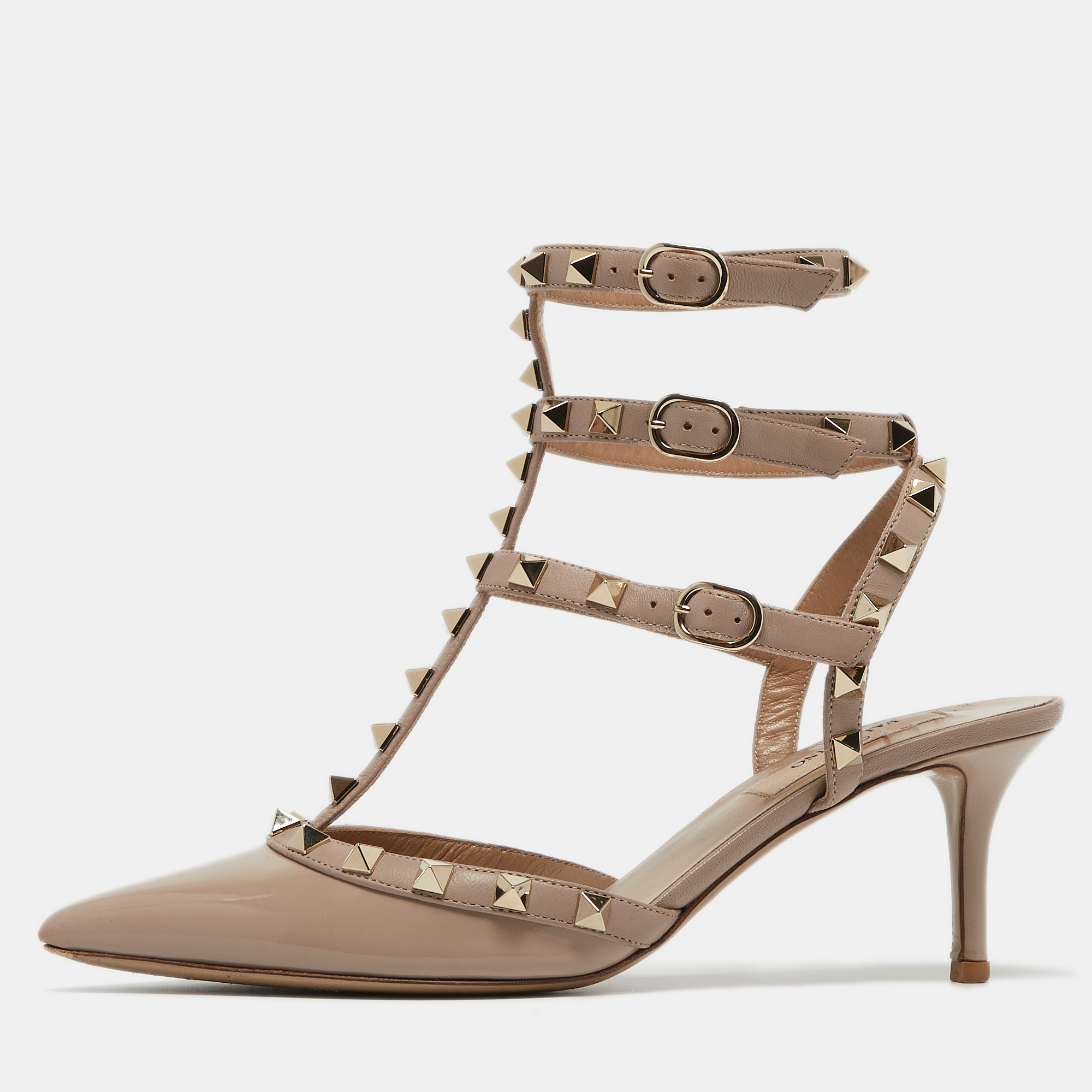 

Valentino Beige Patent and Leather Rockstud Pumps Size