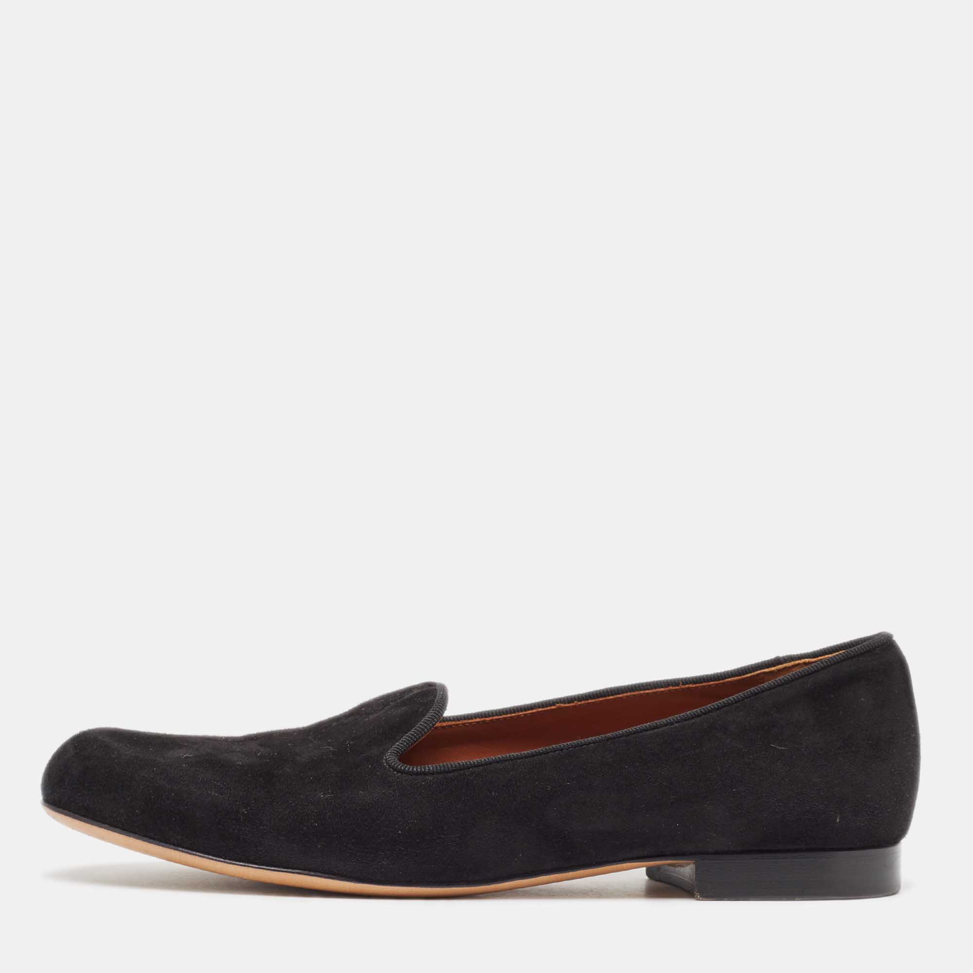 

Valentino Black Suede Slip On Loafers Size