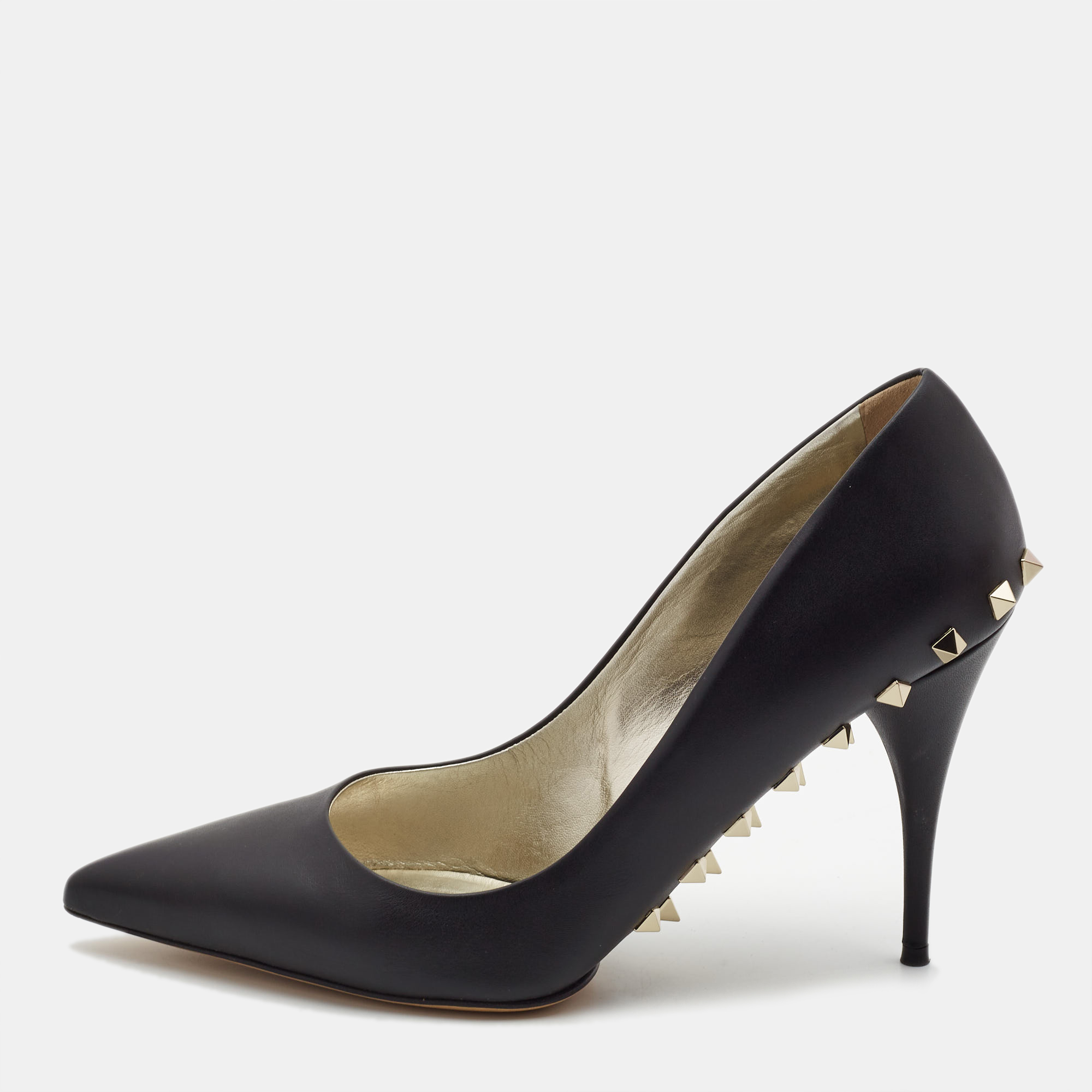 

Valentino Black Leather Rockstud Pointed Toe Pumps Size