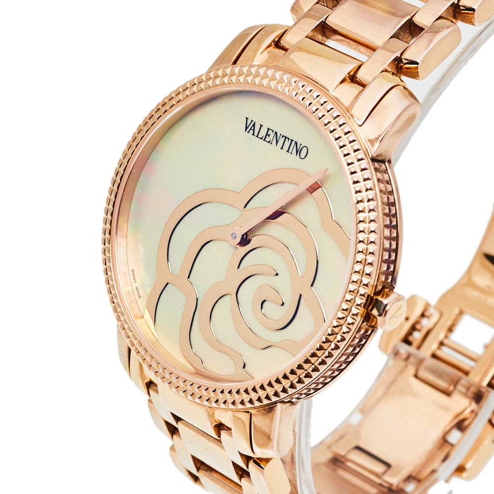 

Valentino Mother of Pearl Rose Gold Plated Stainless Steel V56 Women's Wristwatch