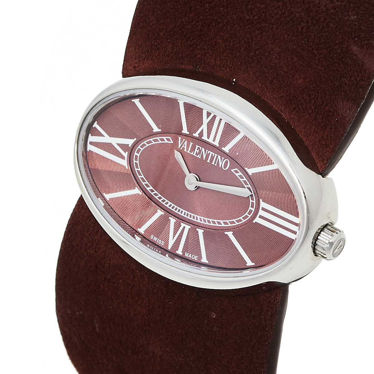 

Valentino Burgundy Stainless Steel & Leather Signature Women's Wristwatch