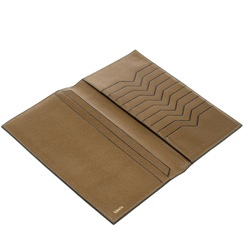 

Valextra Brown Textured Leather Vertical Wallet