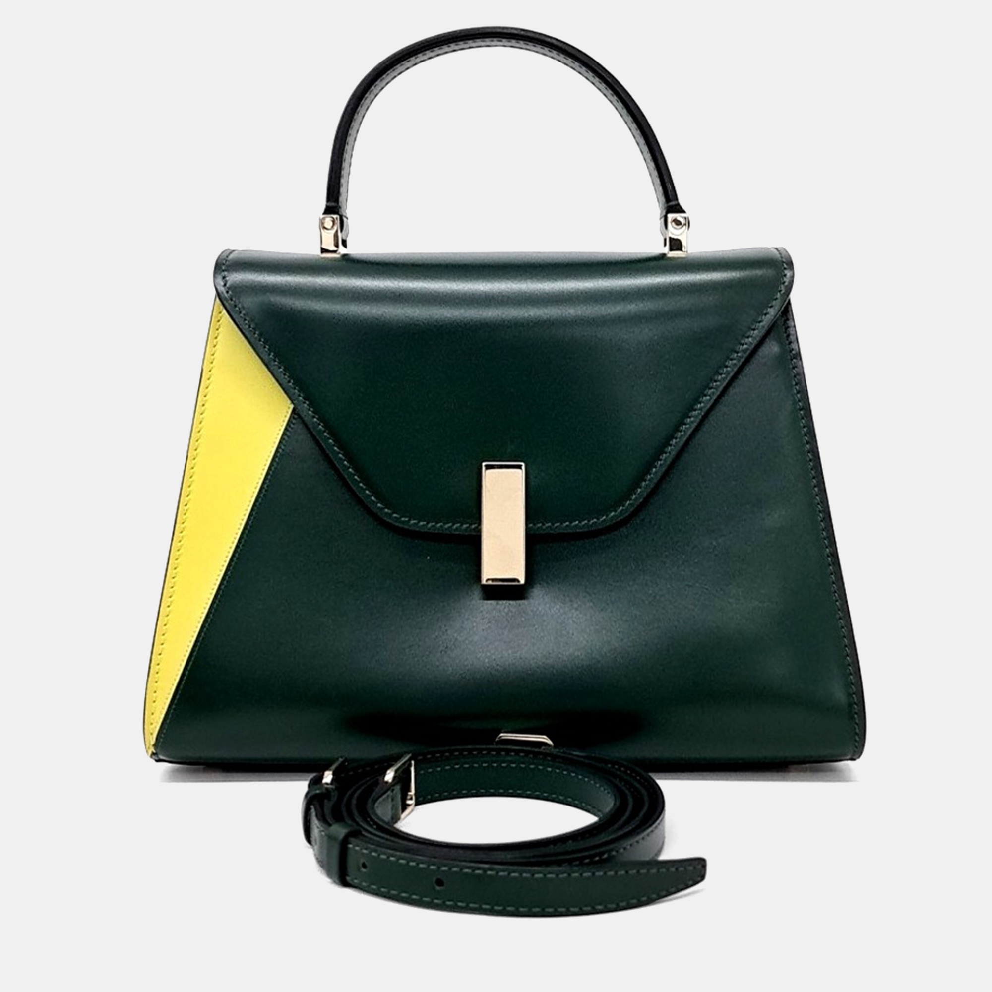 

Valextra Green Leather Isis Bag Small