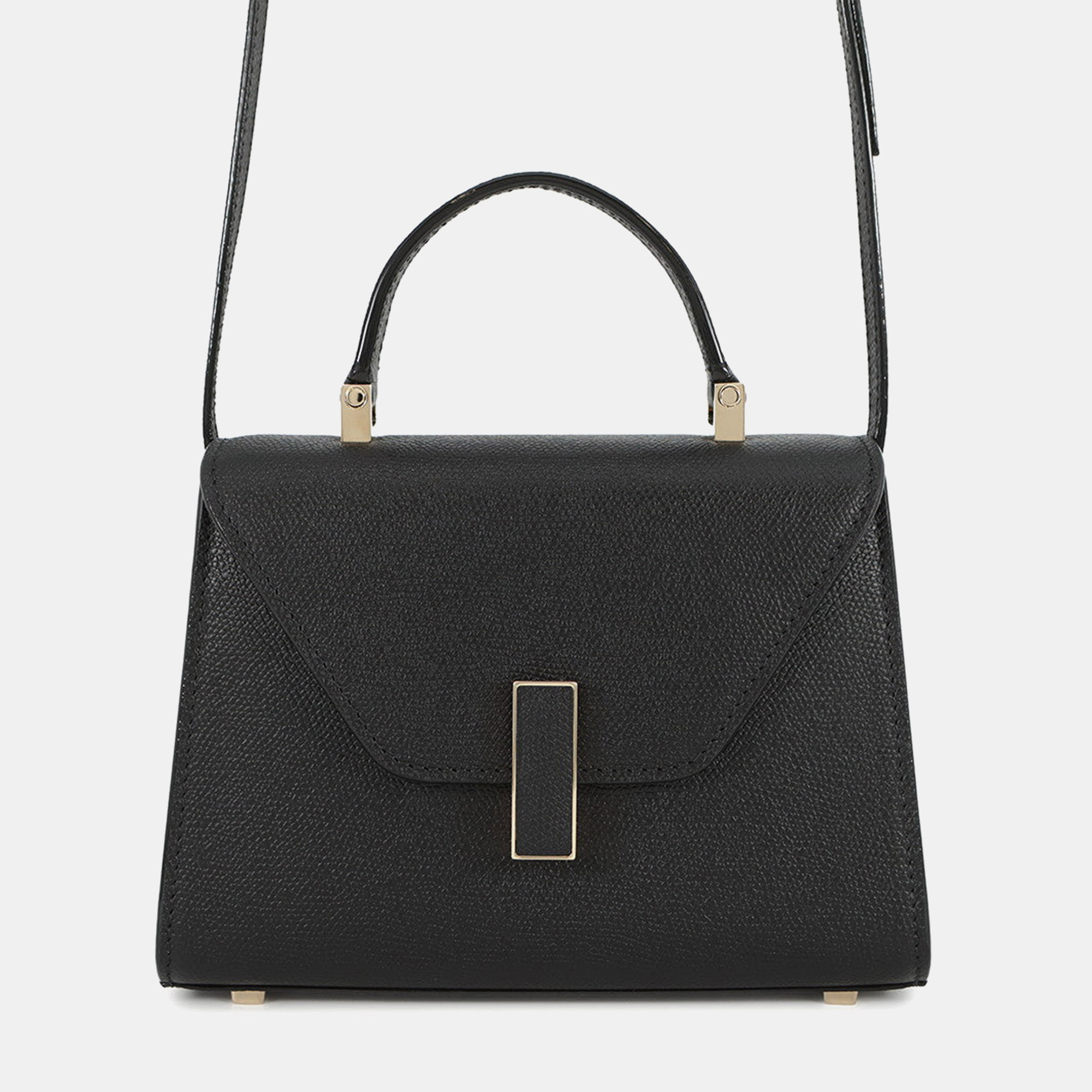 Pre-owned Valextra Izide Black Leather Size Micro