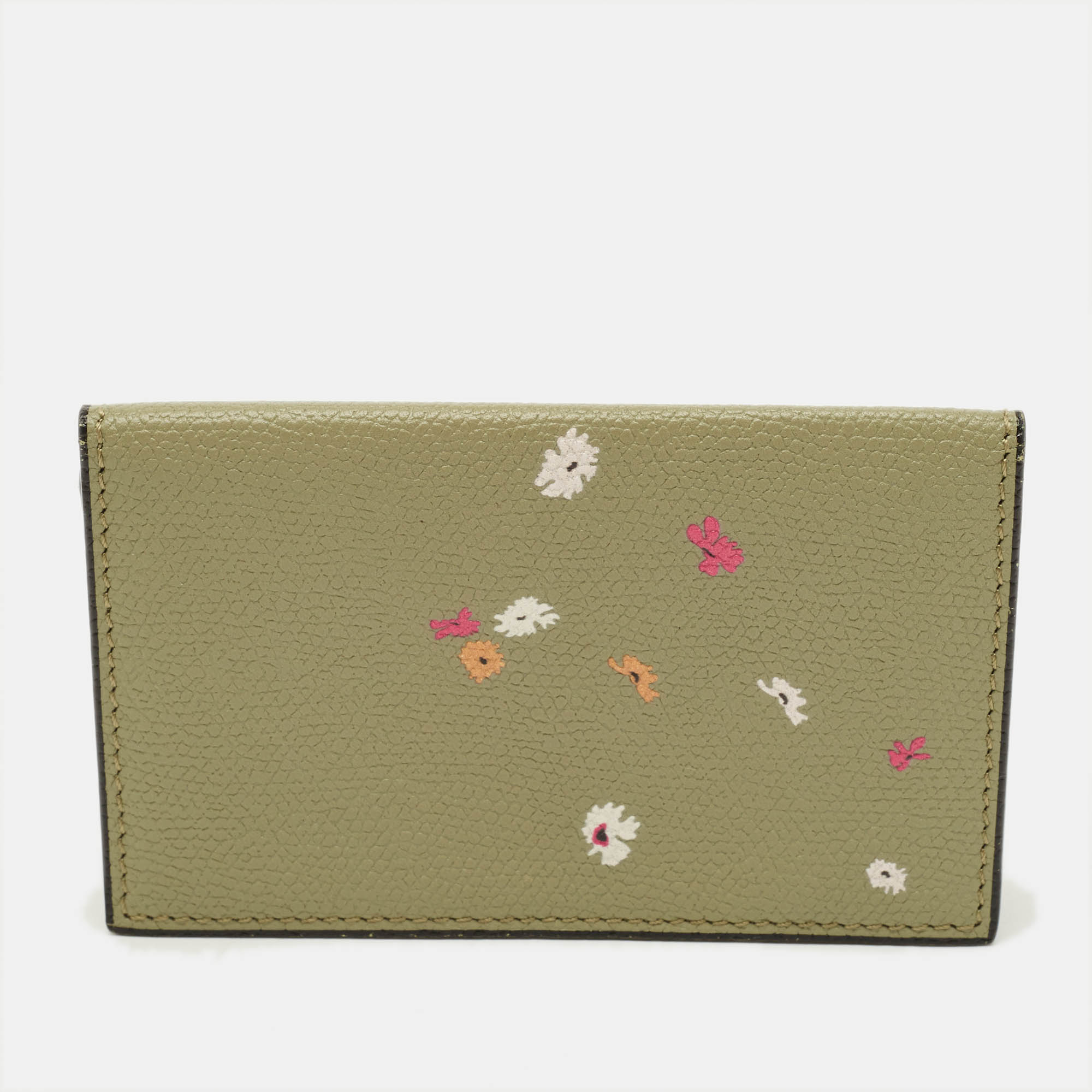 

Valextra Onda Green Leather Card Holder