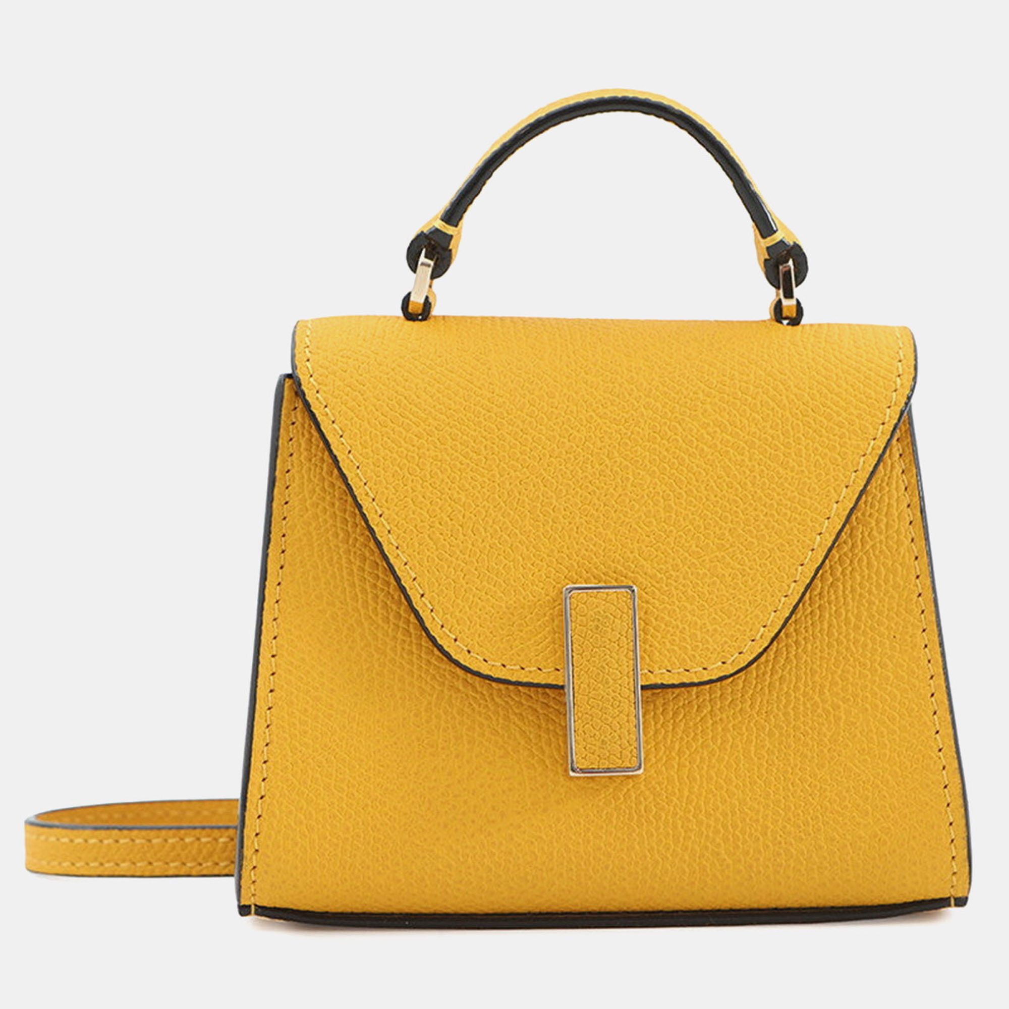 

Valextra Valextra Iside Belt Crossbody Bag Sunshine Yellow Soft Calf Leather Size Micro